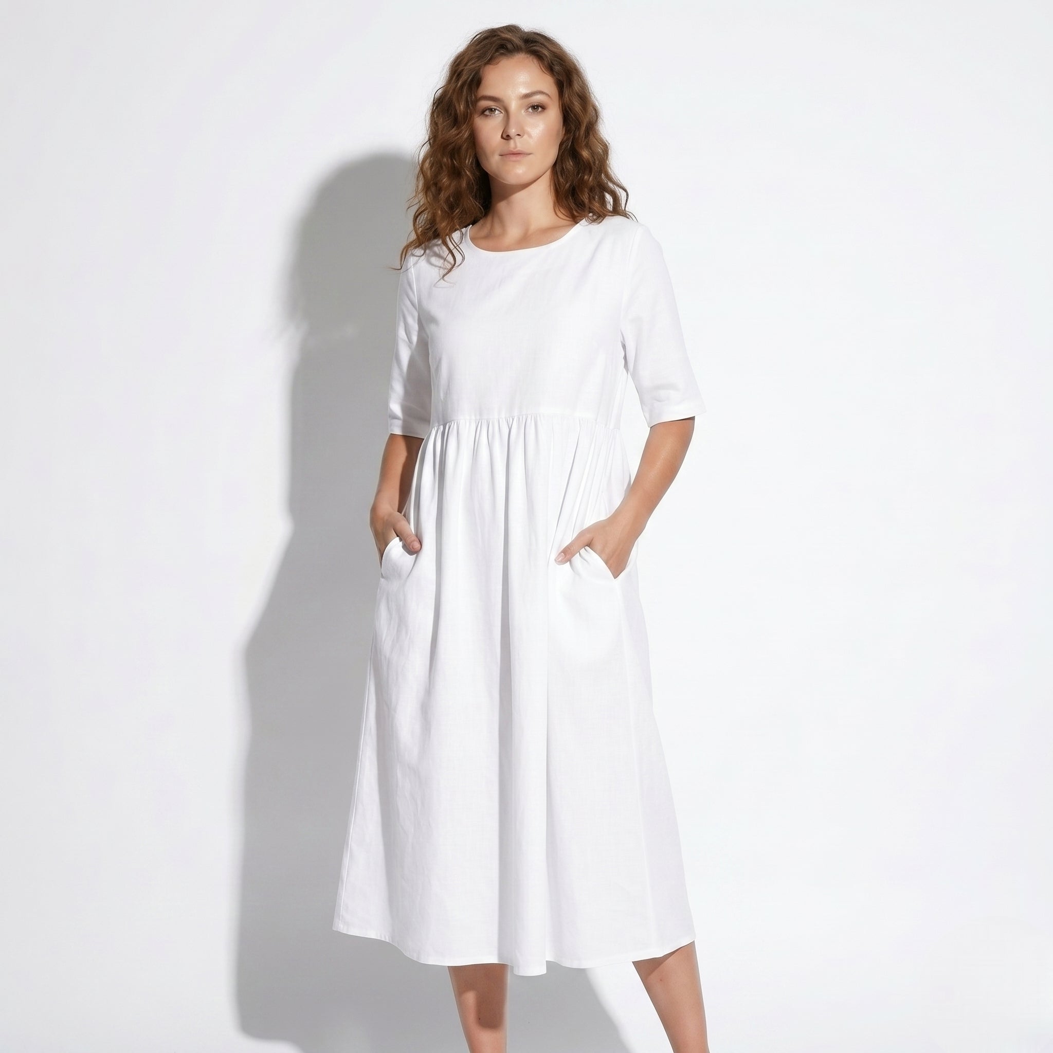 Florence - Women's Summer Casual Maxi Dress - Dress - White - Taylor & Bennett