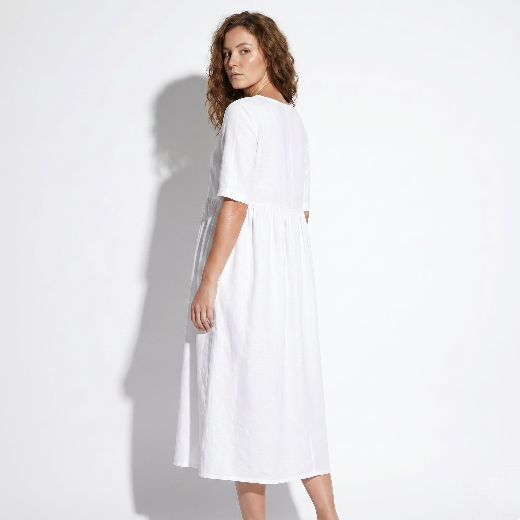 Florence - Women's Summer Casual Maxi Dress - Dress - White - Taylor & Bennett