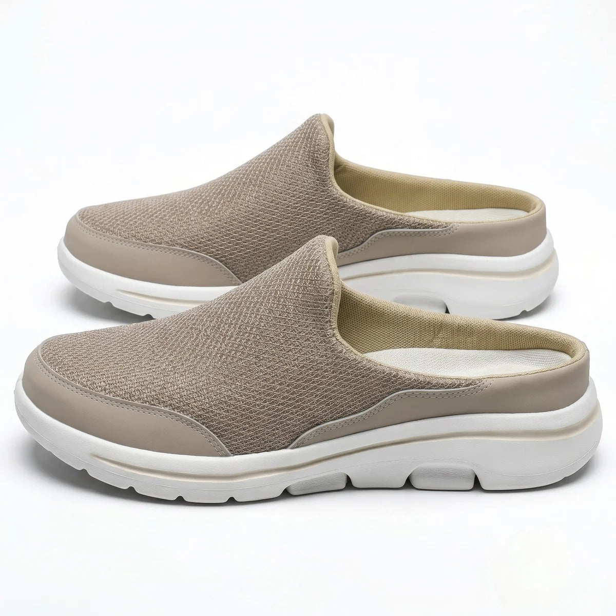 George - Men's Breathable Orthopaedic Mules - Shoes - Khaki - Taylor & Bennett