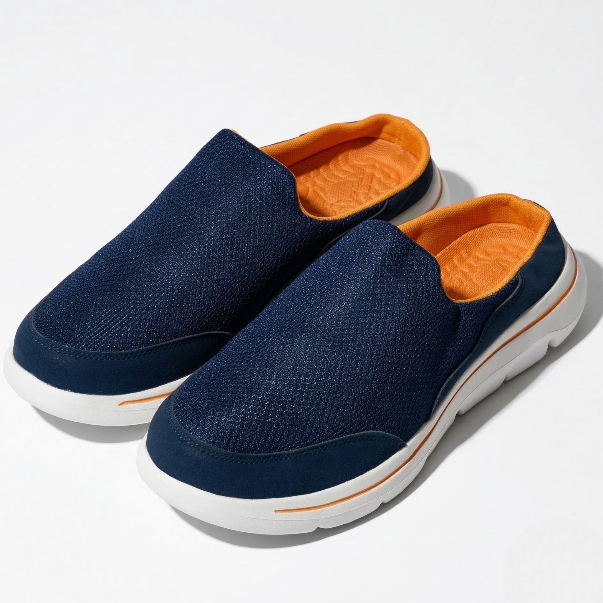 George - Men's Breathable Slip - On Trainers Mules - Trainers - Blue - Taylor & Bennett
