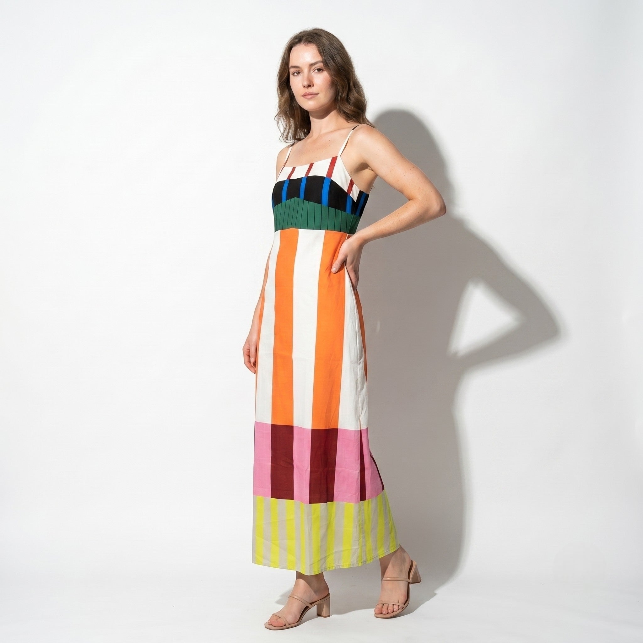 Georgia - Women's Summer Colour Block Midi Dress - Maxi Dress - Multicolour - Taylor & Bennett