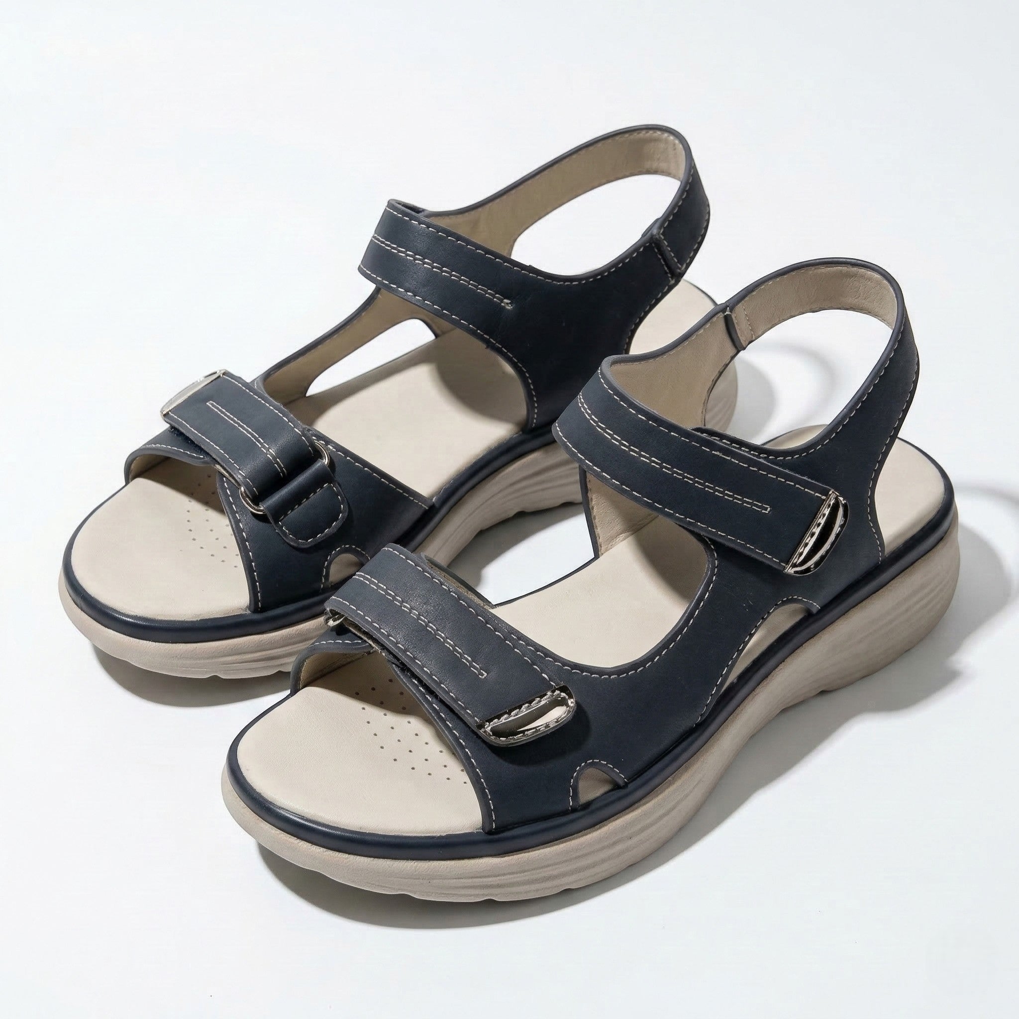 Grace - Women's Adjustable Walking Sandals with Cushioned Sole - Sandal - Blue - Taylor & Bennett