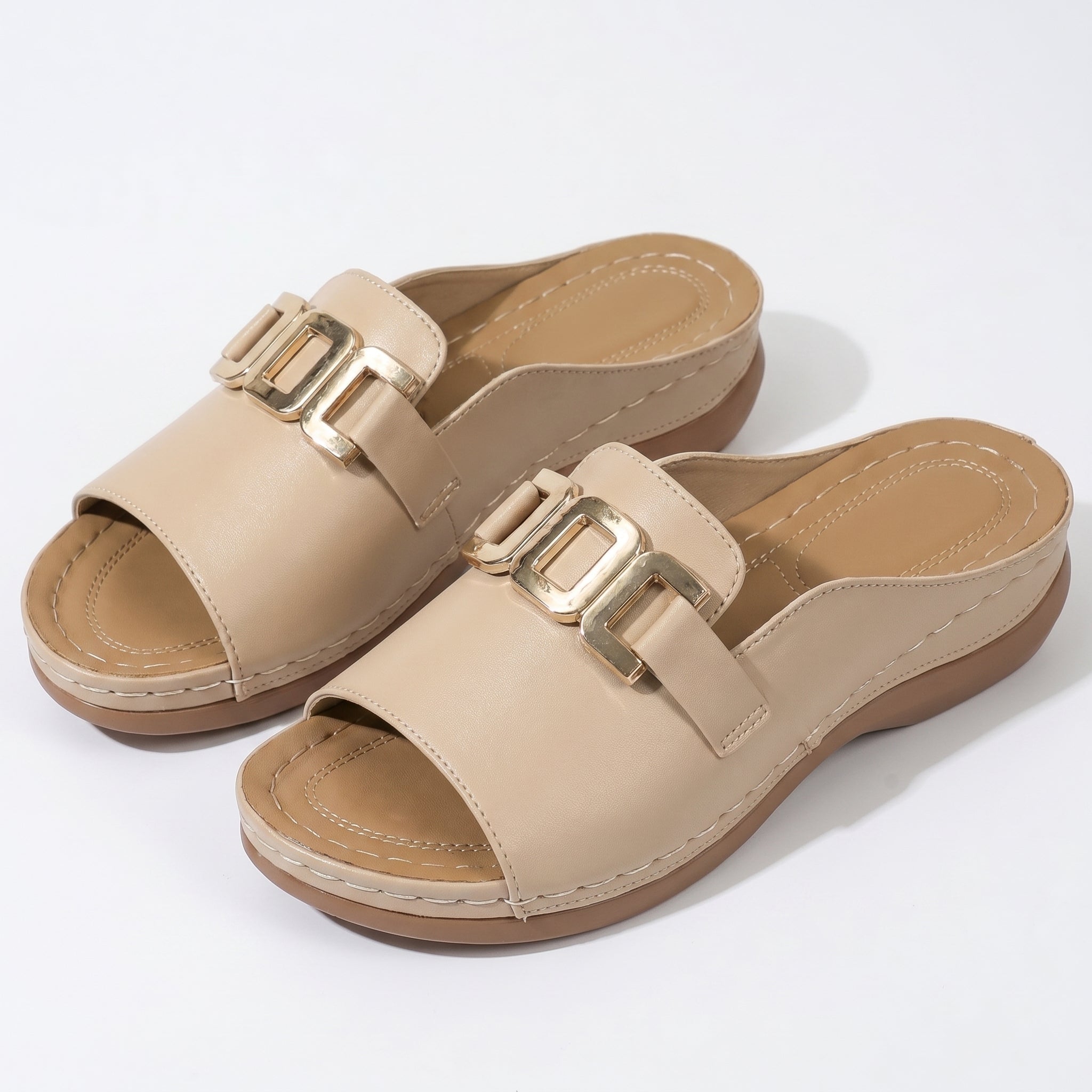 Hannah - Women's Breathable Buckle Flat Sandals - Footwear - Pink - Taylor & Bennett