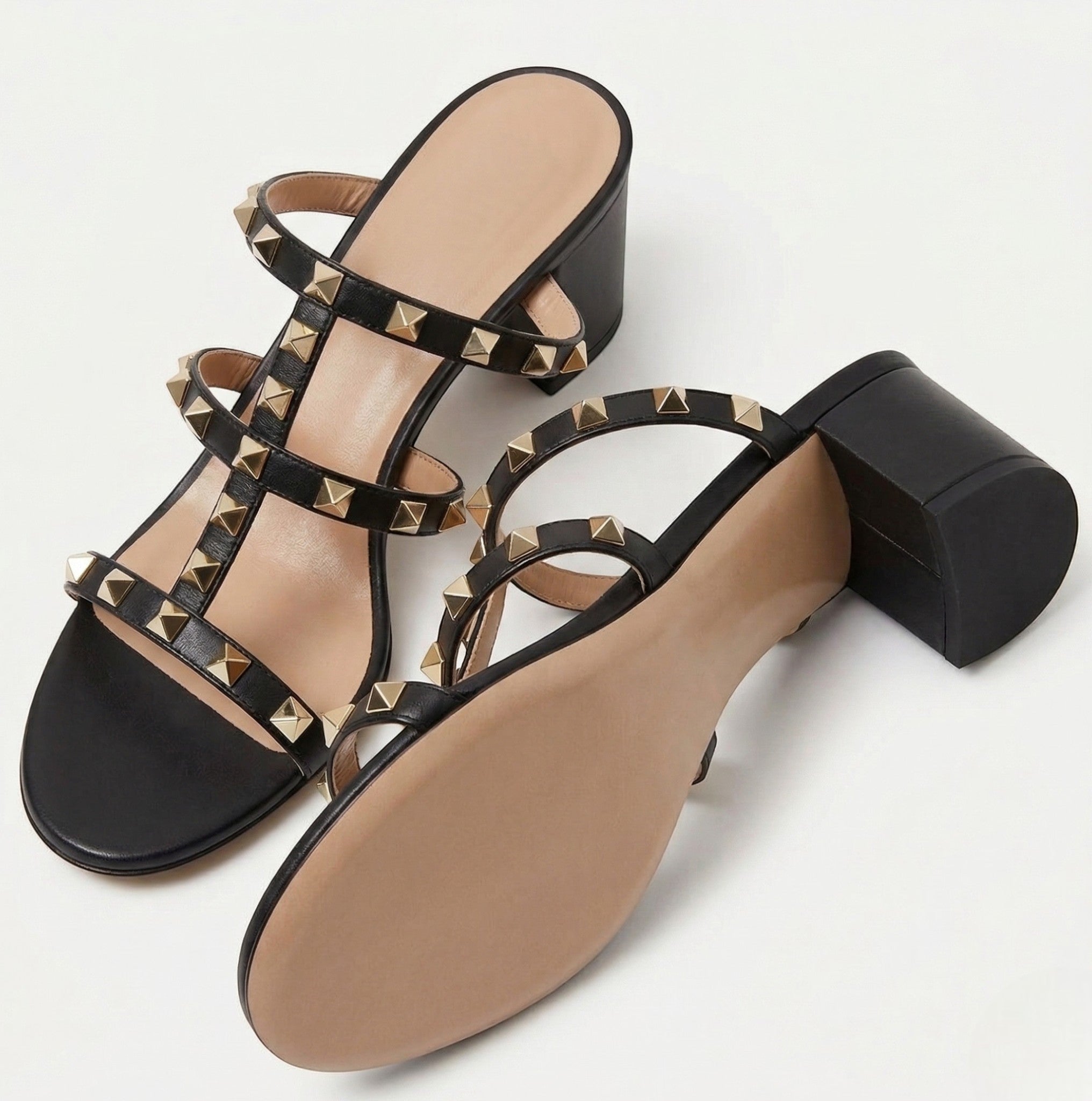 Harriet – Women's Elegant Block Heel Sandals - Sandals & Slides - Black - Taylor & Bennett
