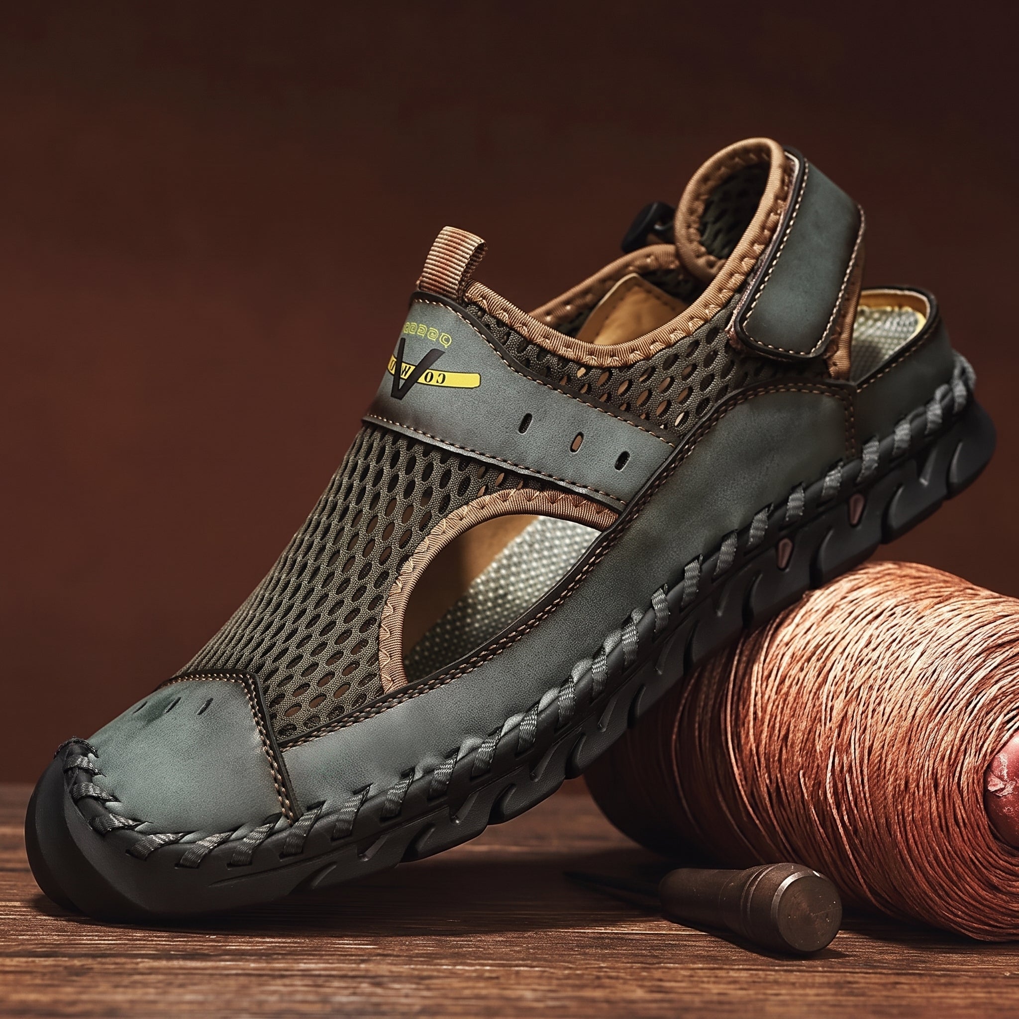 Harrison - Men's Orthopaedic Closed Toe Breathable Sandals - Sandals - Green - Taylor & Bennett