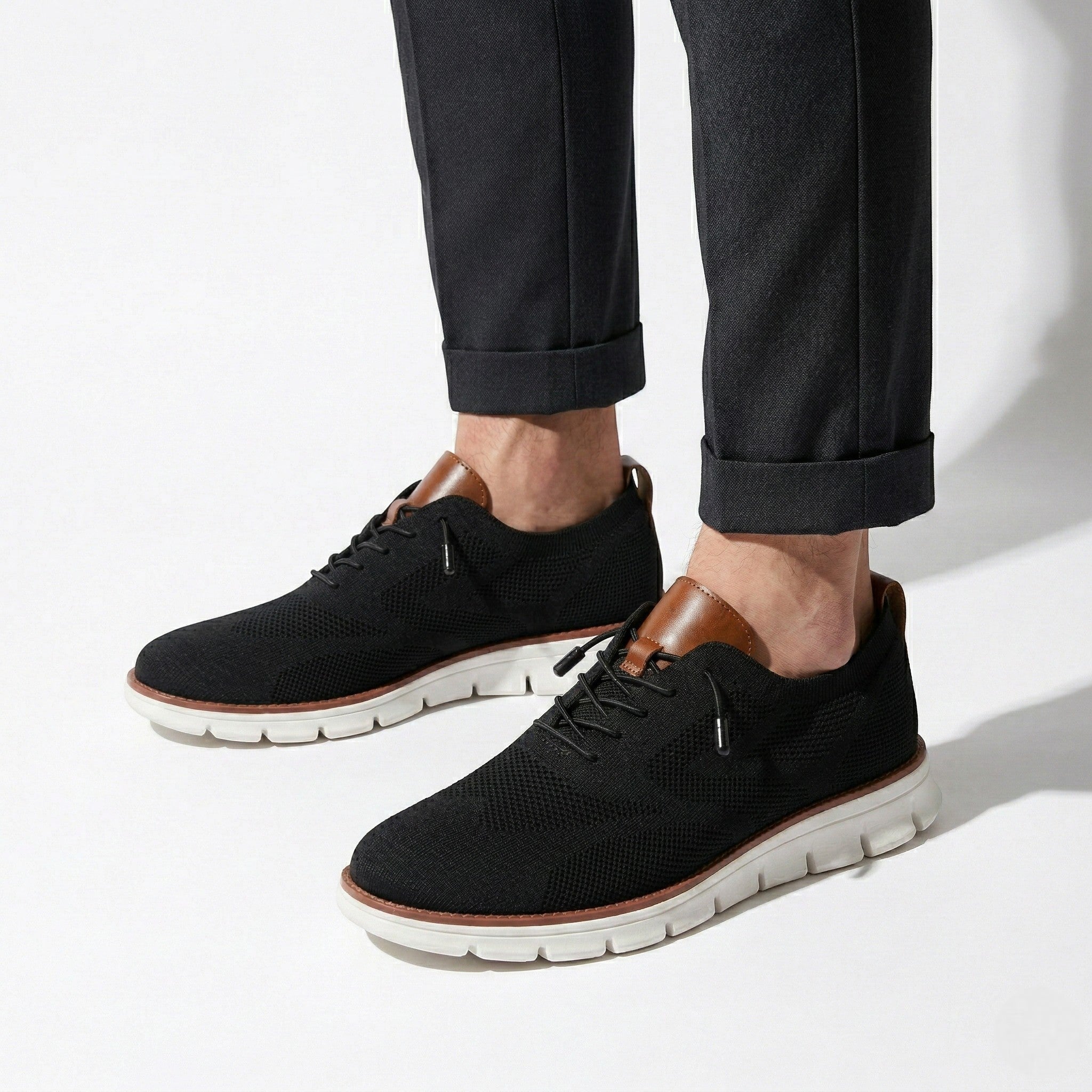 Harry - Men's Breathable Mesh Trainers - Trainers - Black - Taylor & Bennett