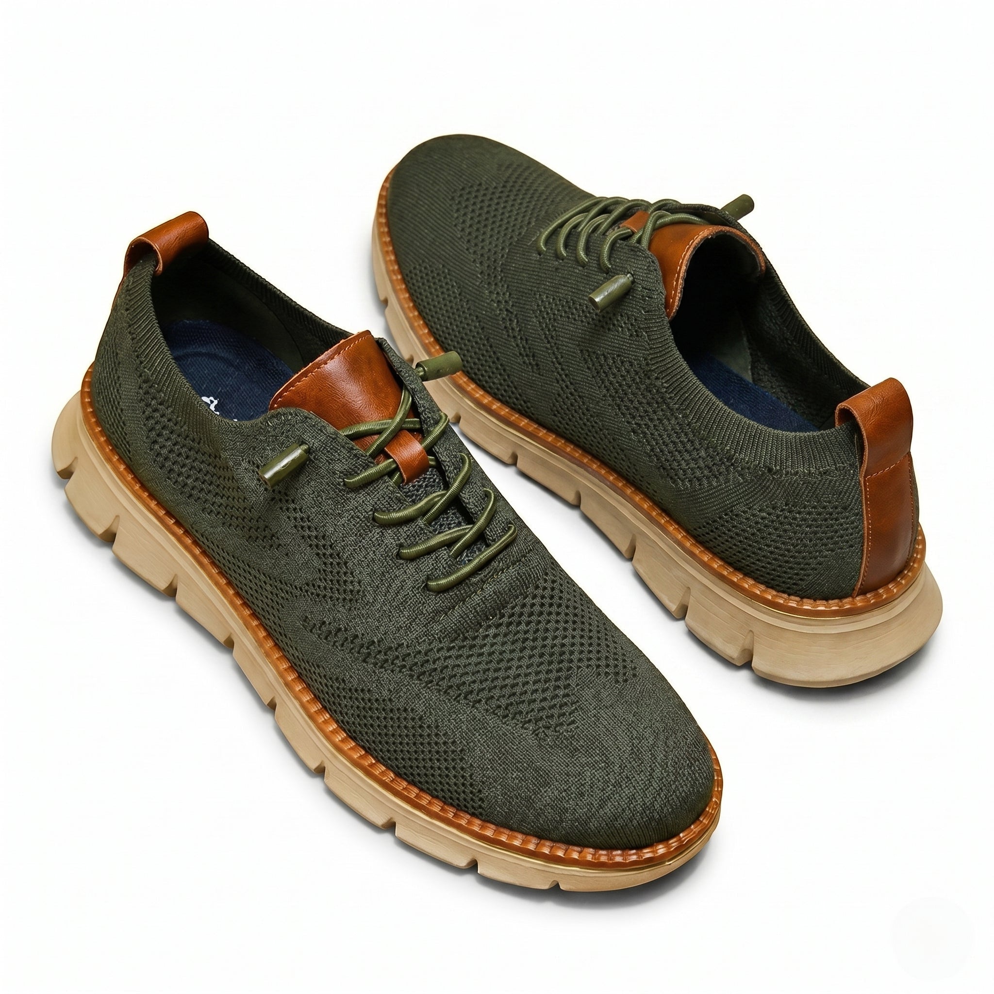 Harry - Men's Breathable Mesh Trainers - Trainers - Olive - Taylor & Bennett