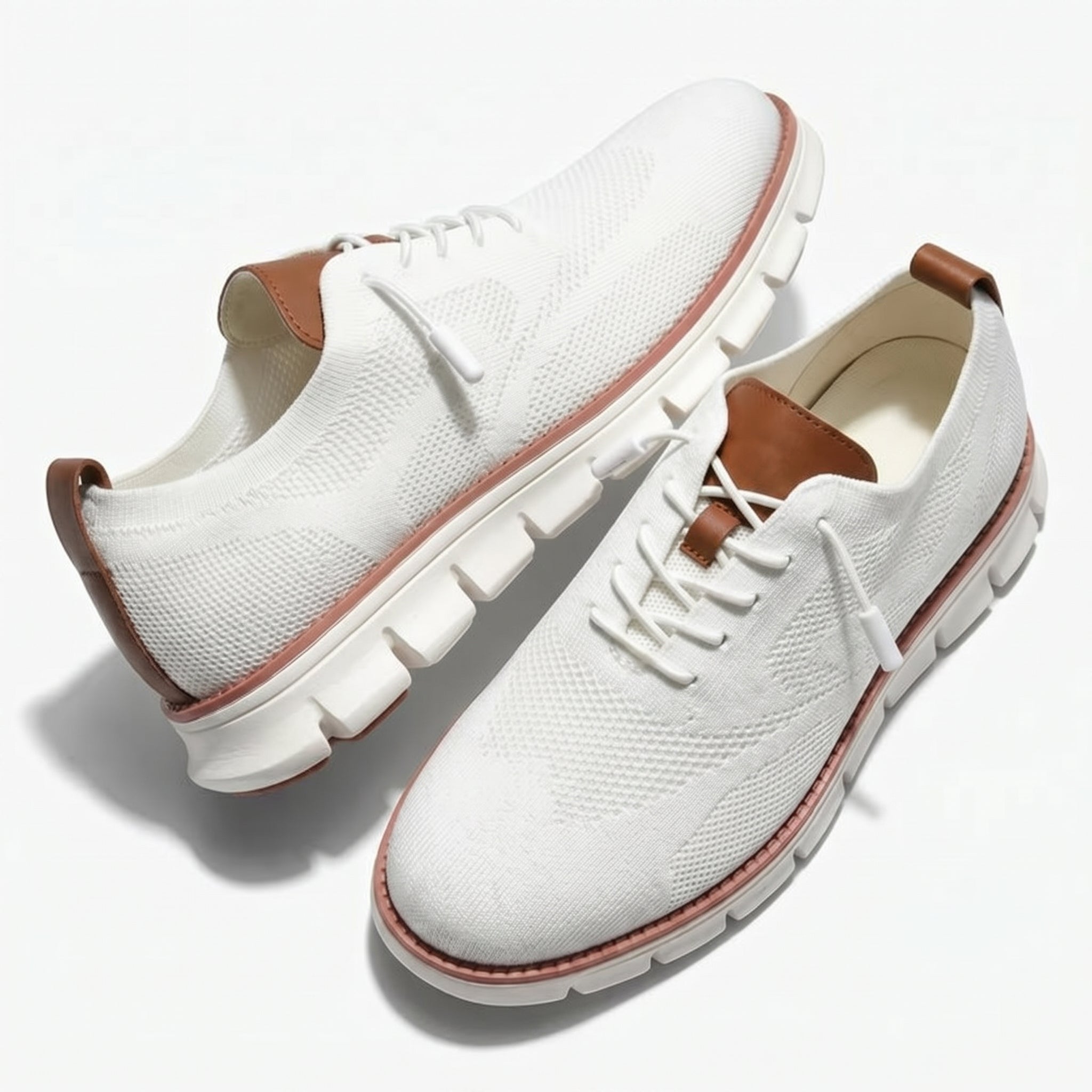 Harry - Men's Breathable Mesh Trainers - Trainers - White - Taylor & Bennett