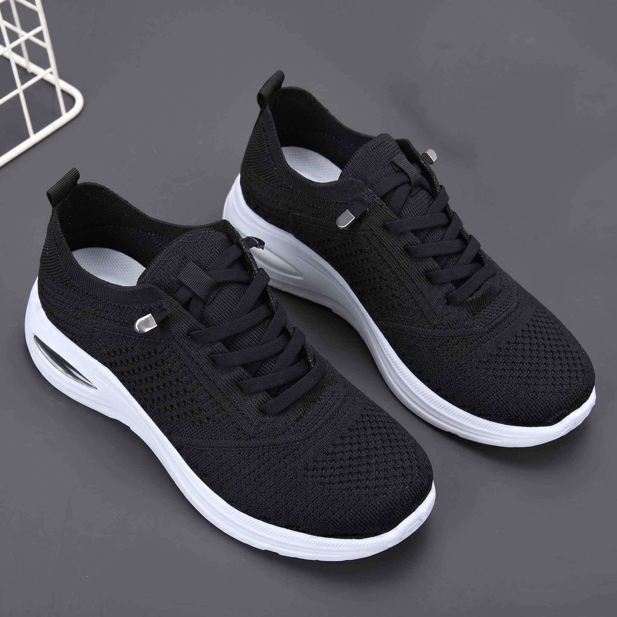 Helene - Women's Orthopaedic Cushioned Trainers - Orthopaedic Shoes - Black - Taylor & Bennett