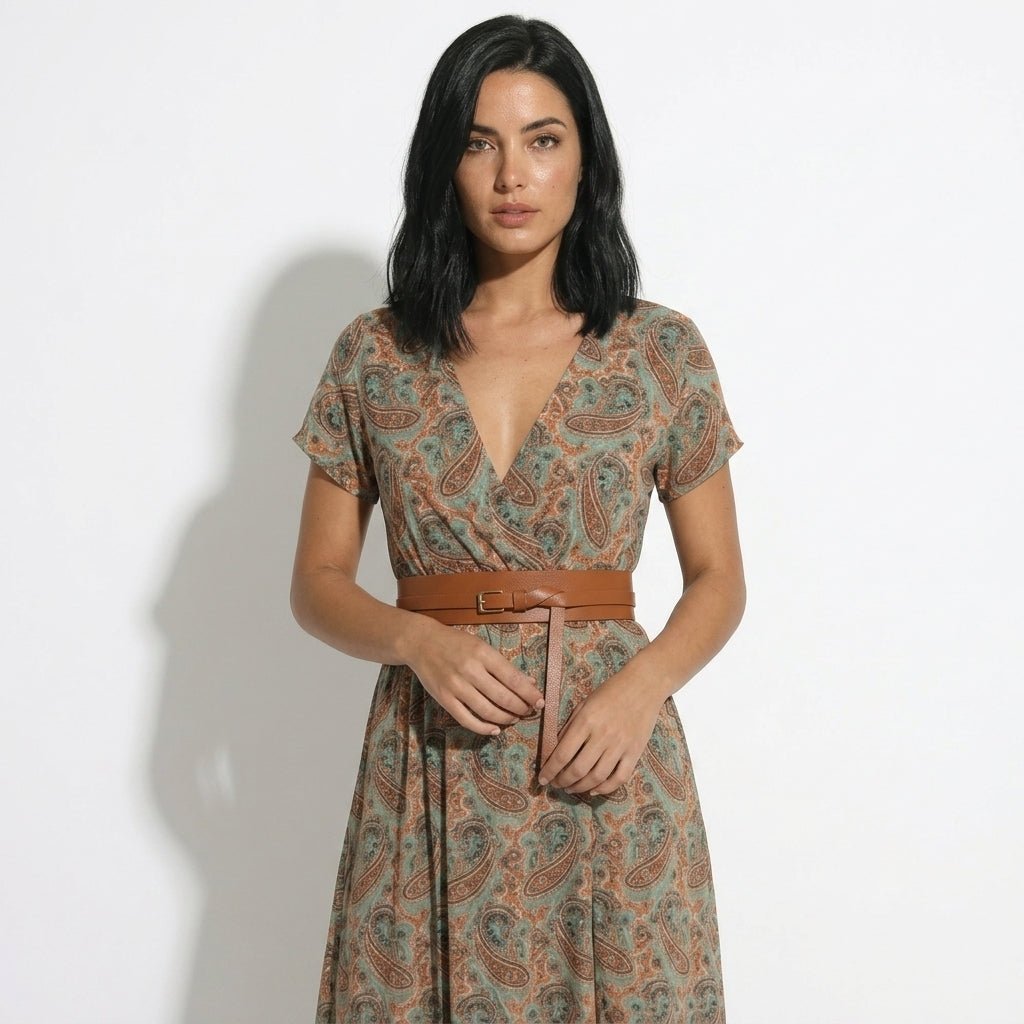 Isabella - Women's Bohemian Floral Maxi Dress - Dresses - Brown - Taylor & Bennett