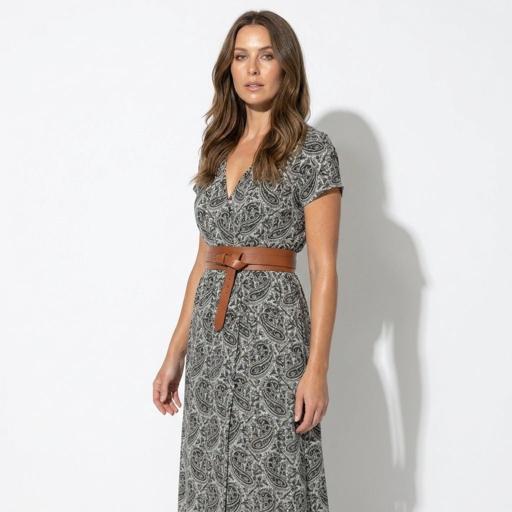 Isabella - Women's Bohemian Floral Maxi Dress - Dresses - Grey - Taylor & Bennett