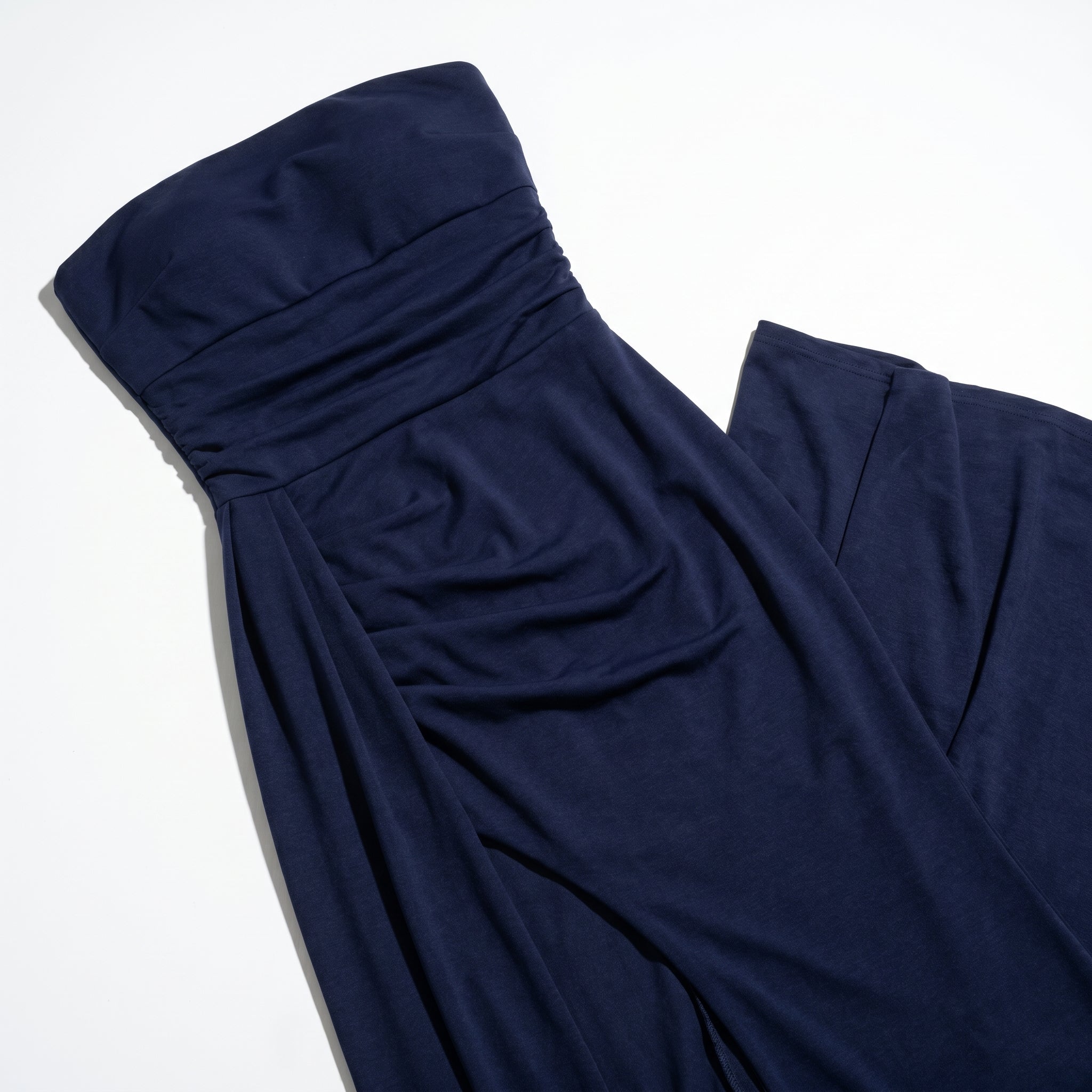 Isabella - Women's Evening Strapless High Split Maxi Dress - Dress - Navy Blue - Taylor & Bennett
