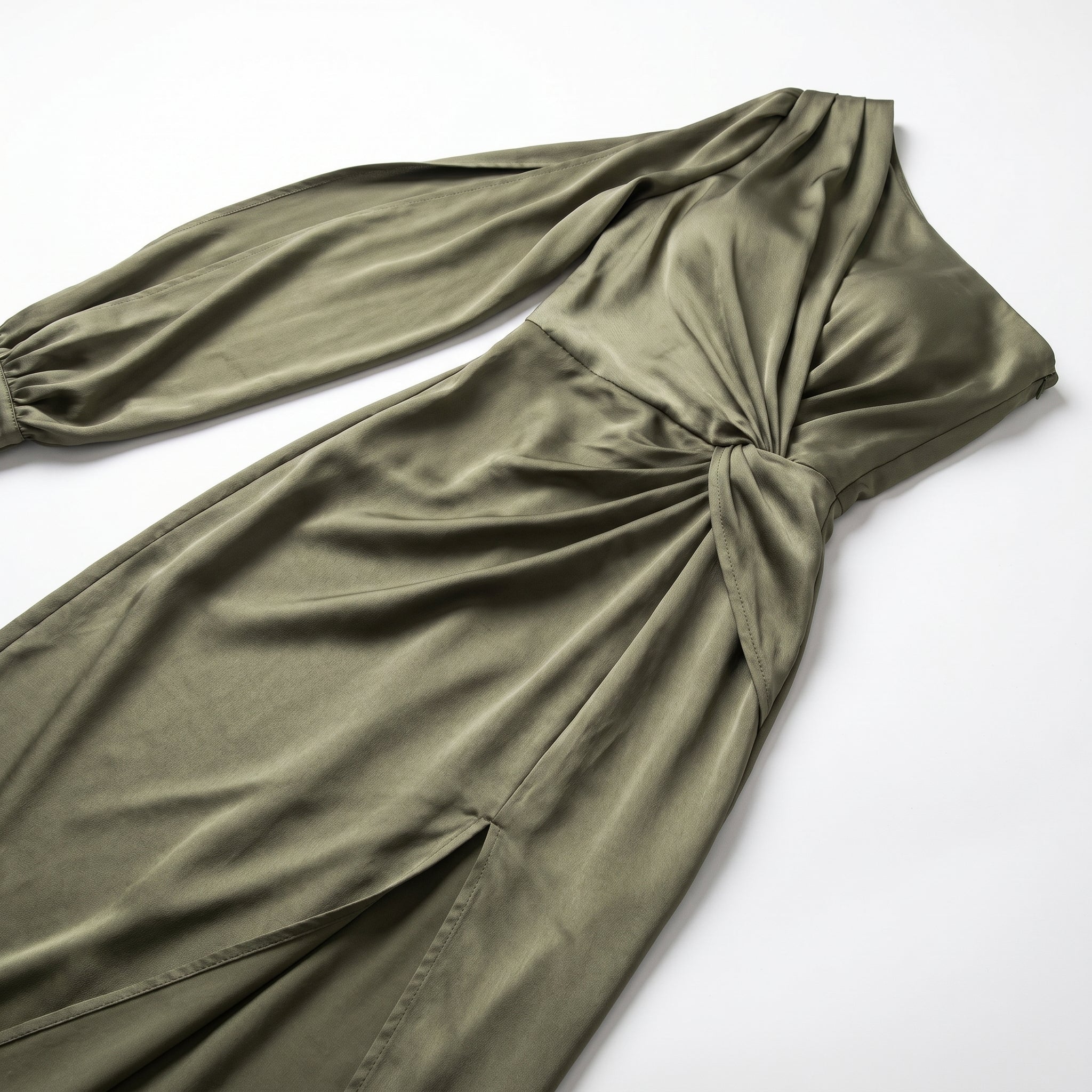 Isabella - Women's One - Shoulder Party Maxi Dress - Dresses Sale - Olive Green - Taylor & Bennett
