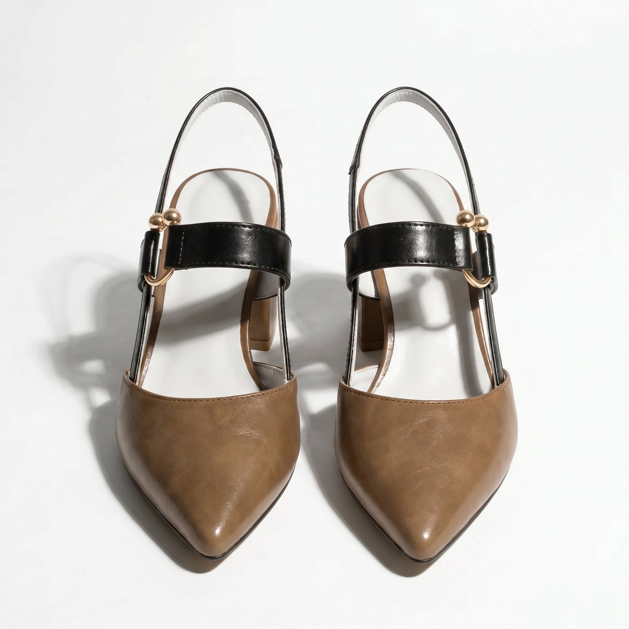 Isabella - Women's Pointed Toe Block Heels - Heels - Brown - Taylor & Bennett