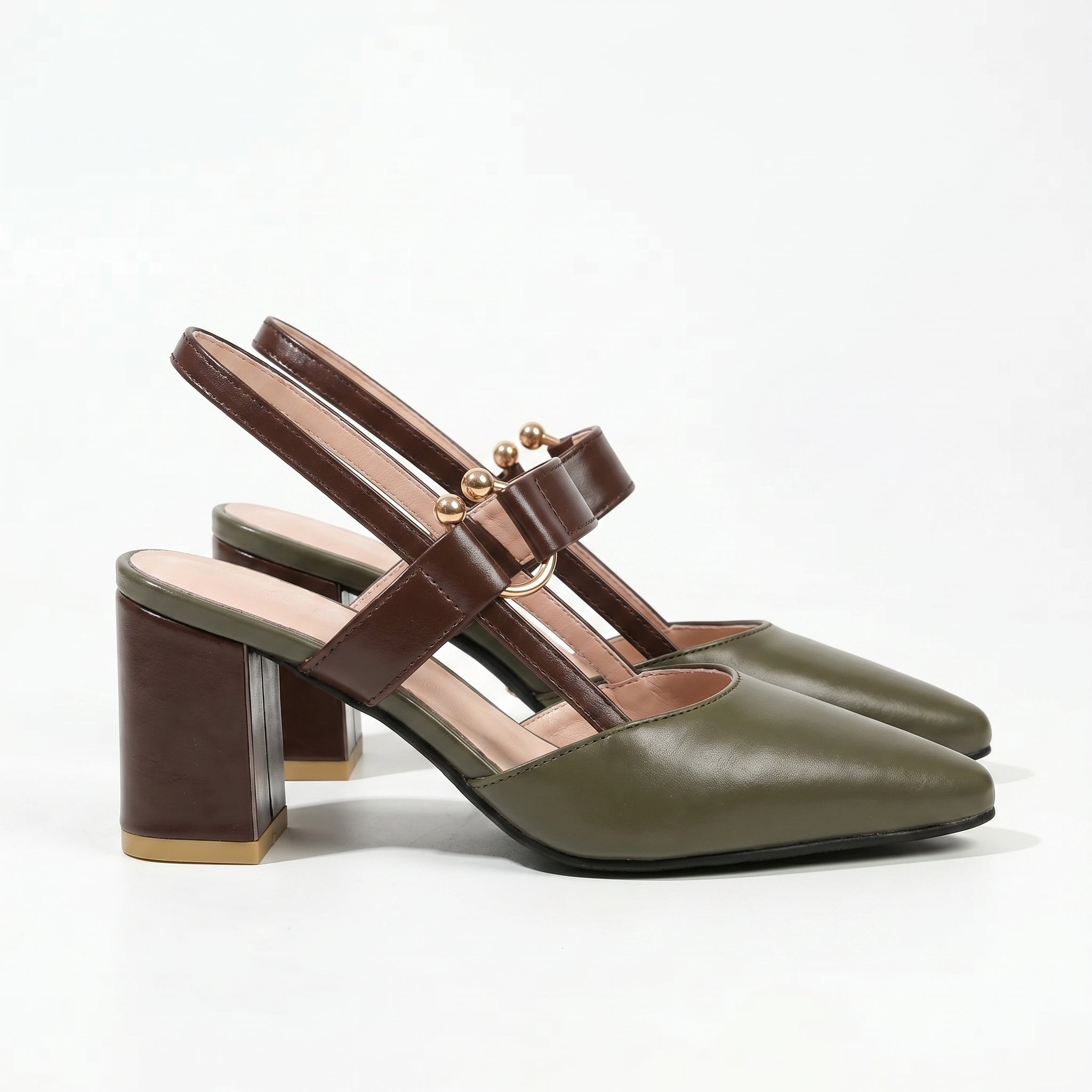 Isabella - Women's Pointed Toe Block Heels - Heels - Green - Taylor & Bennett
