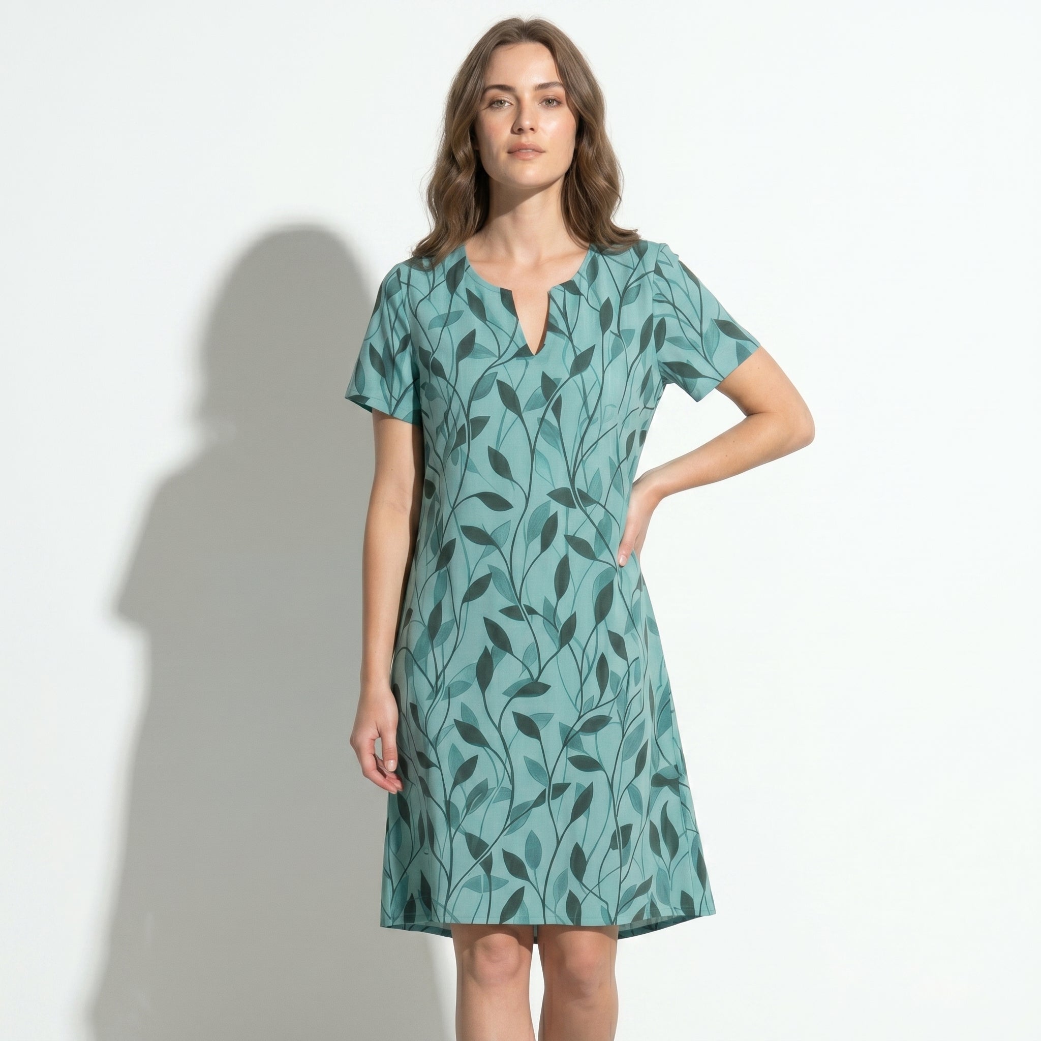 Isla - Women's Summer Print Short Sleeve Mini Dress - Dress - Green - Taylor & Bennett
