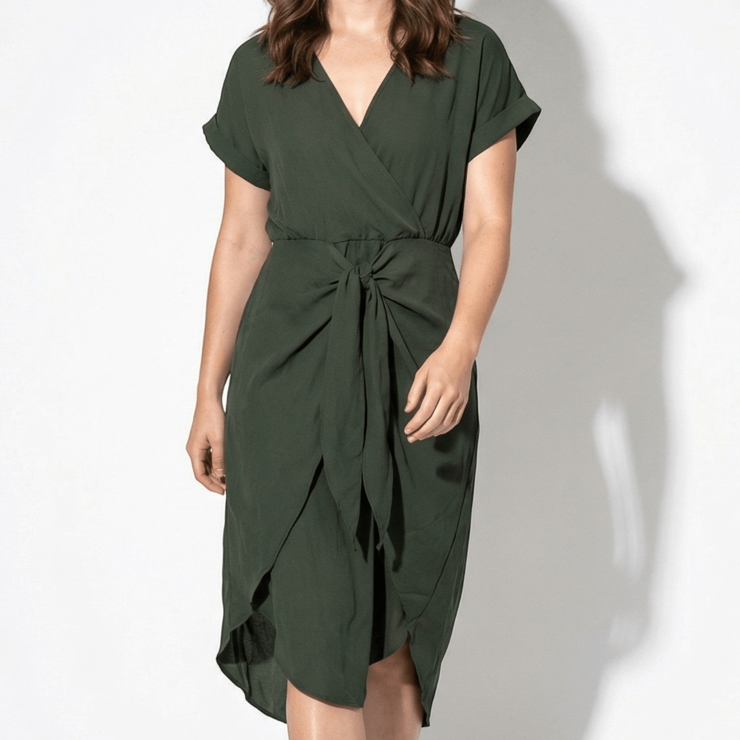 Jacky - Women's Casual Wrap Midi Dress - Midi Dresses - Green - Taylor & Bennett