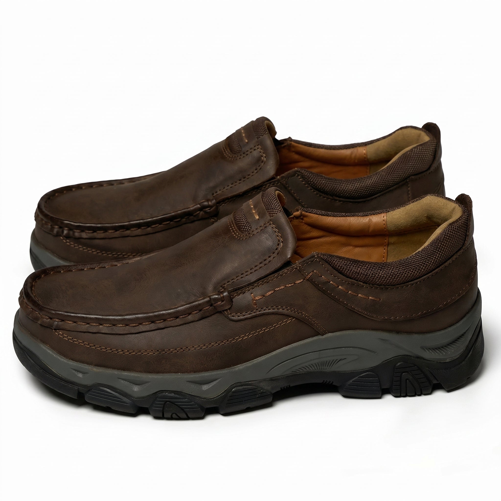 Jacob - Men's Rugged Slip - On Loafers - Loafers - Dark Brown - Taylor & Bennett
