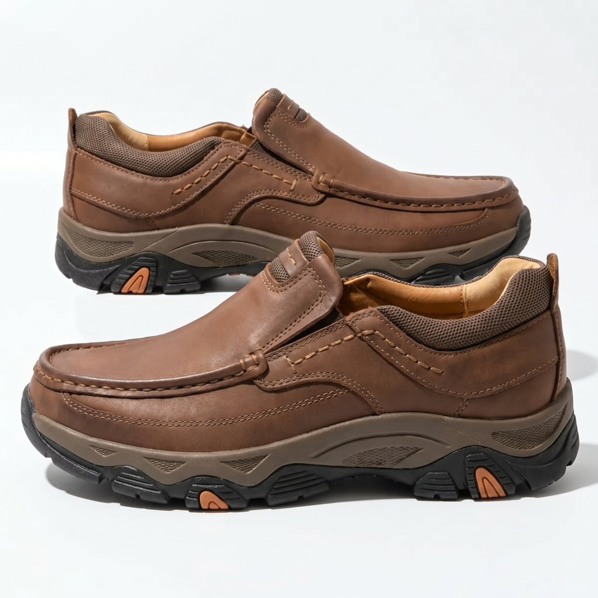 Jacob - Men's Rugged Slip - On Loafers - Loafers - Brown - Taylor & Bennett
