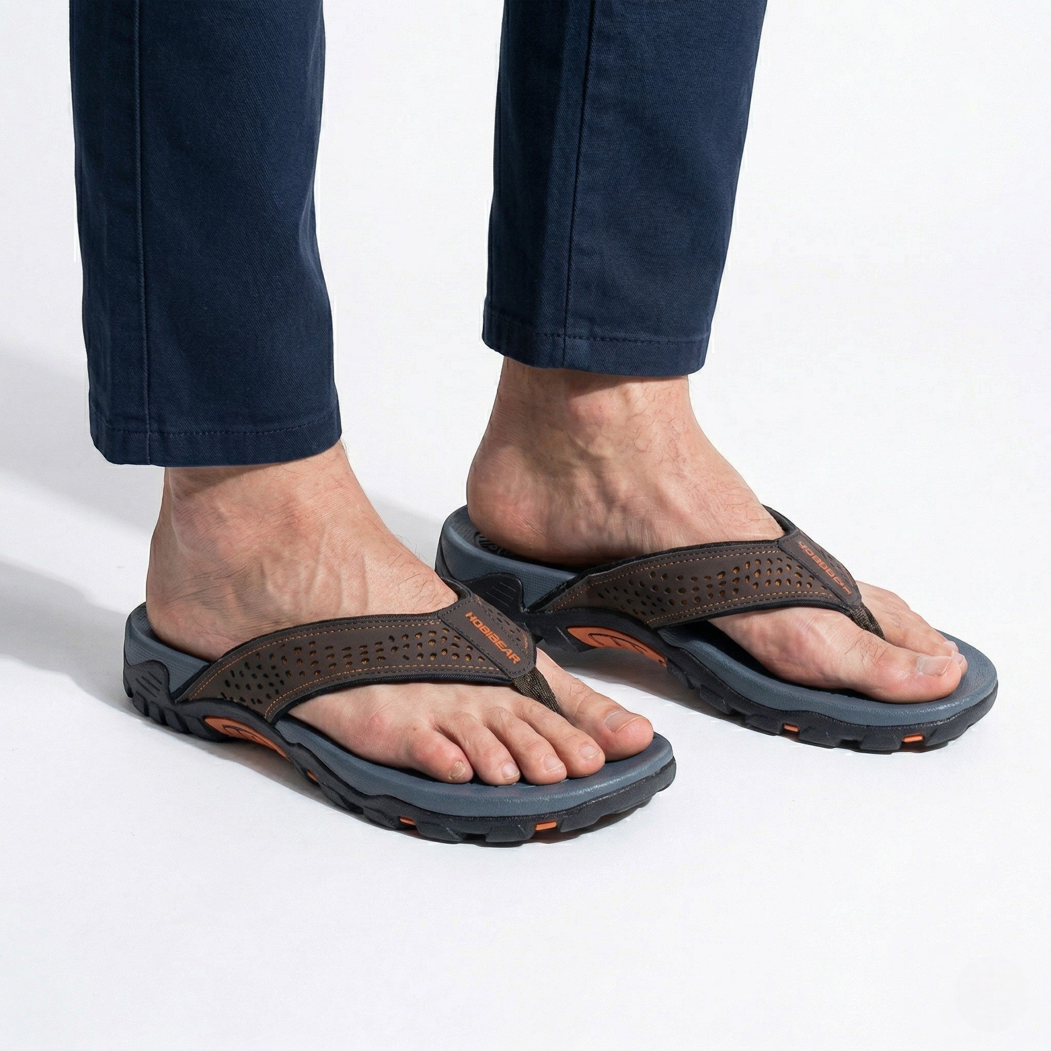 James - Men's Arch Flip Flops - Slippers - Brown - Taylor & Bennett
