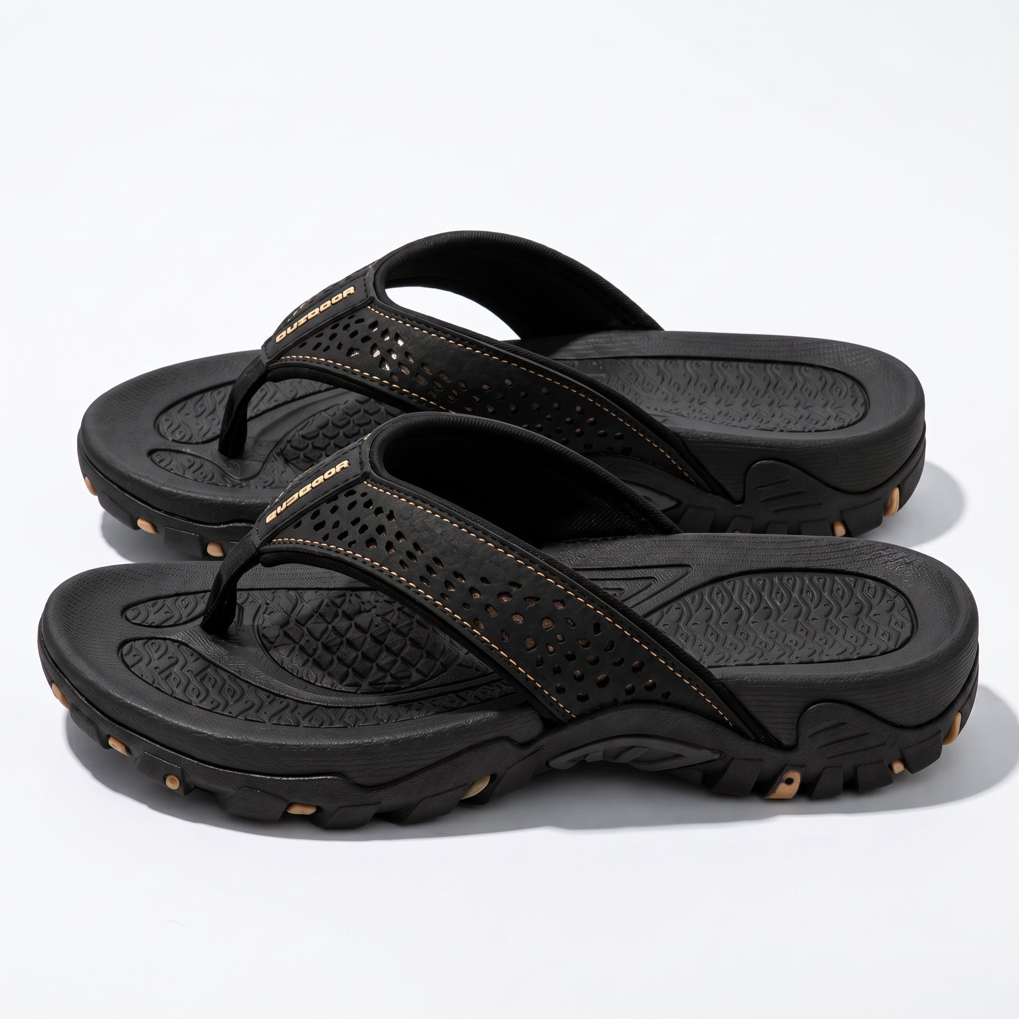 James - Men's Orthopaedic Arch Sandals - Slippers - Black - Taylor & Bennett