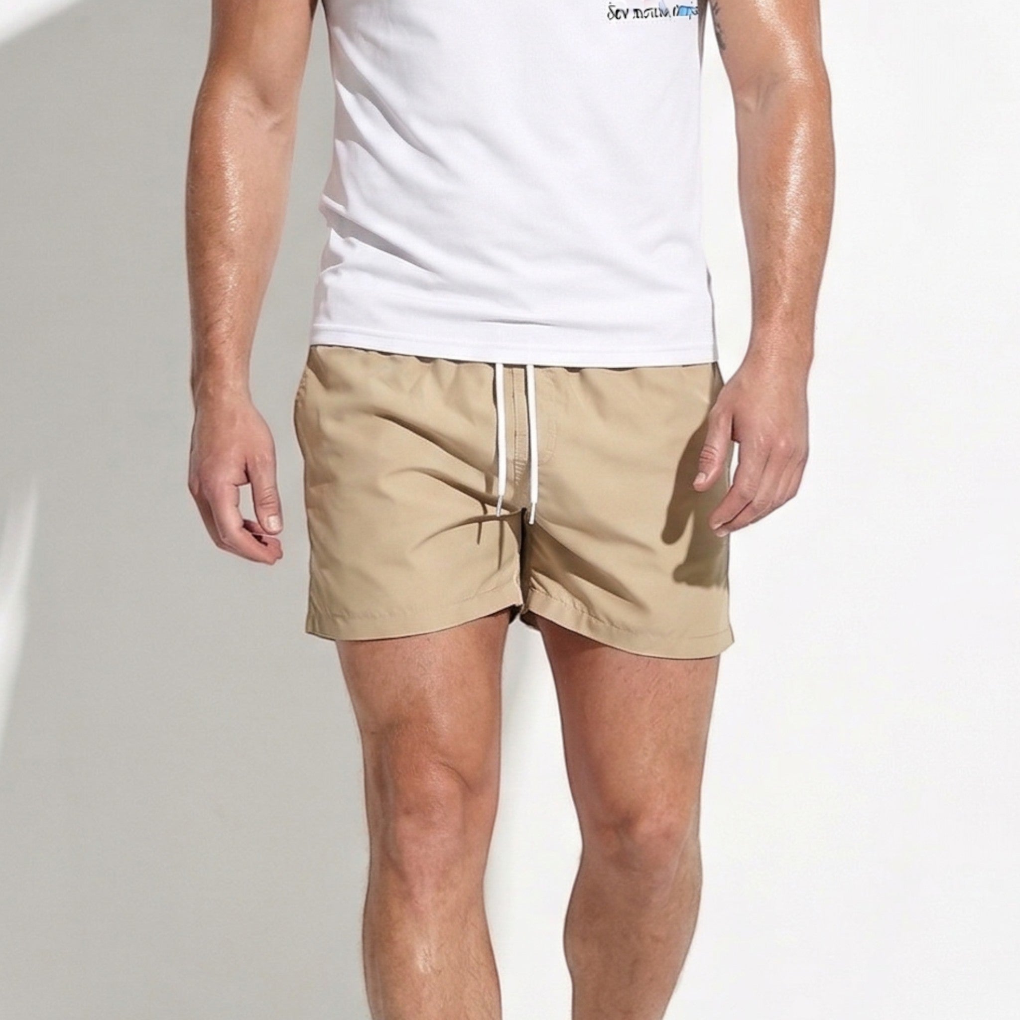 James - Men's Quick - Dry Swim Shorts with Adjustable Drawstring - Swimwear - Navy Blue - Taylor & Bennett
