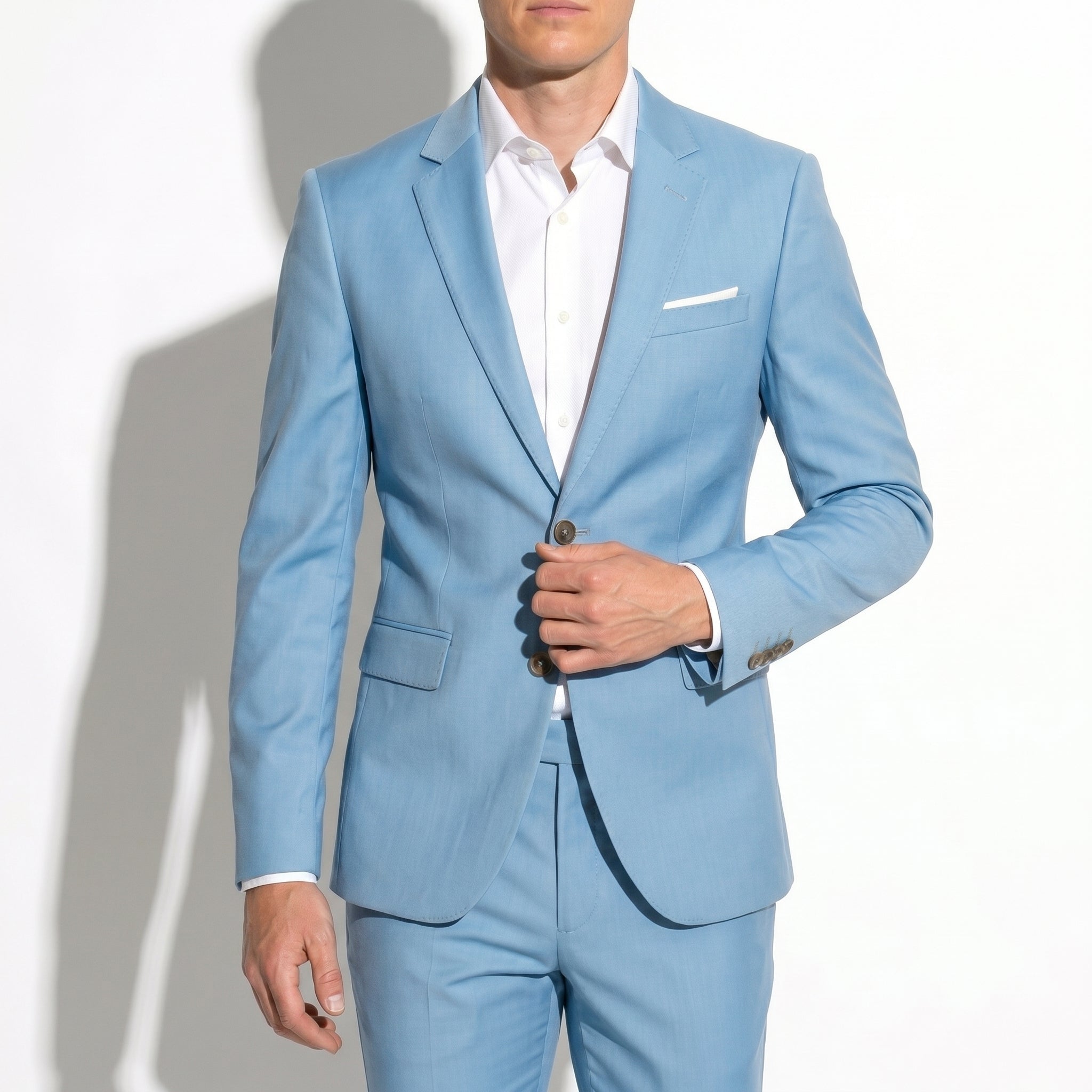 James - Men's Slim Fit Wedding Suit - Men's suit - Light Blue - Taylor & Bennett