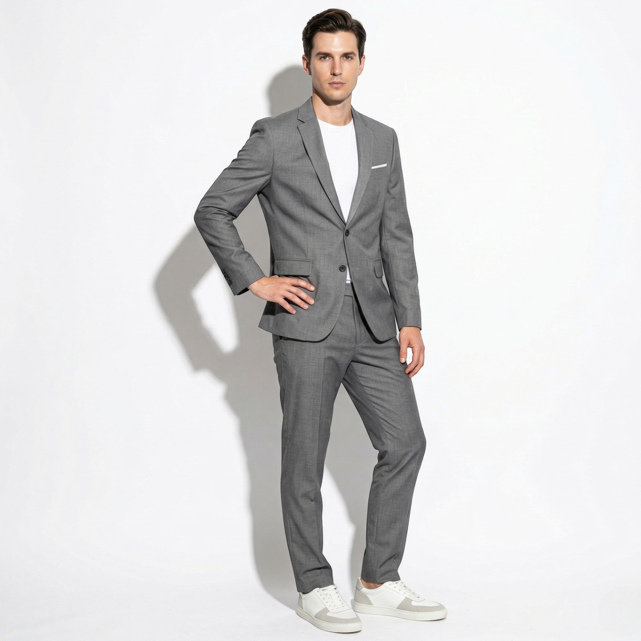 James - Men's Slim Fit Wedding Suit - Men's suit - Grey - Taylor & Bennett