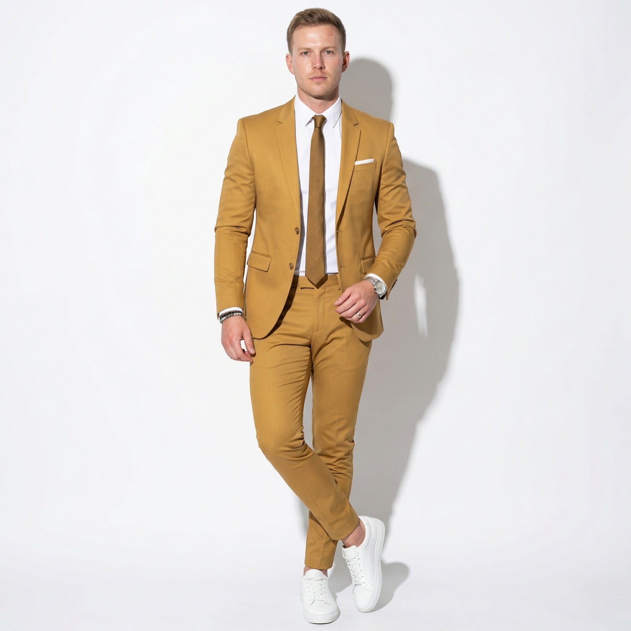 James - Men's Slim Fit Wedding Suit - Men's suit - Beige - Taylor & Bennett