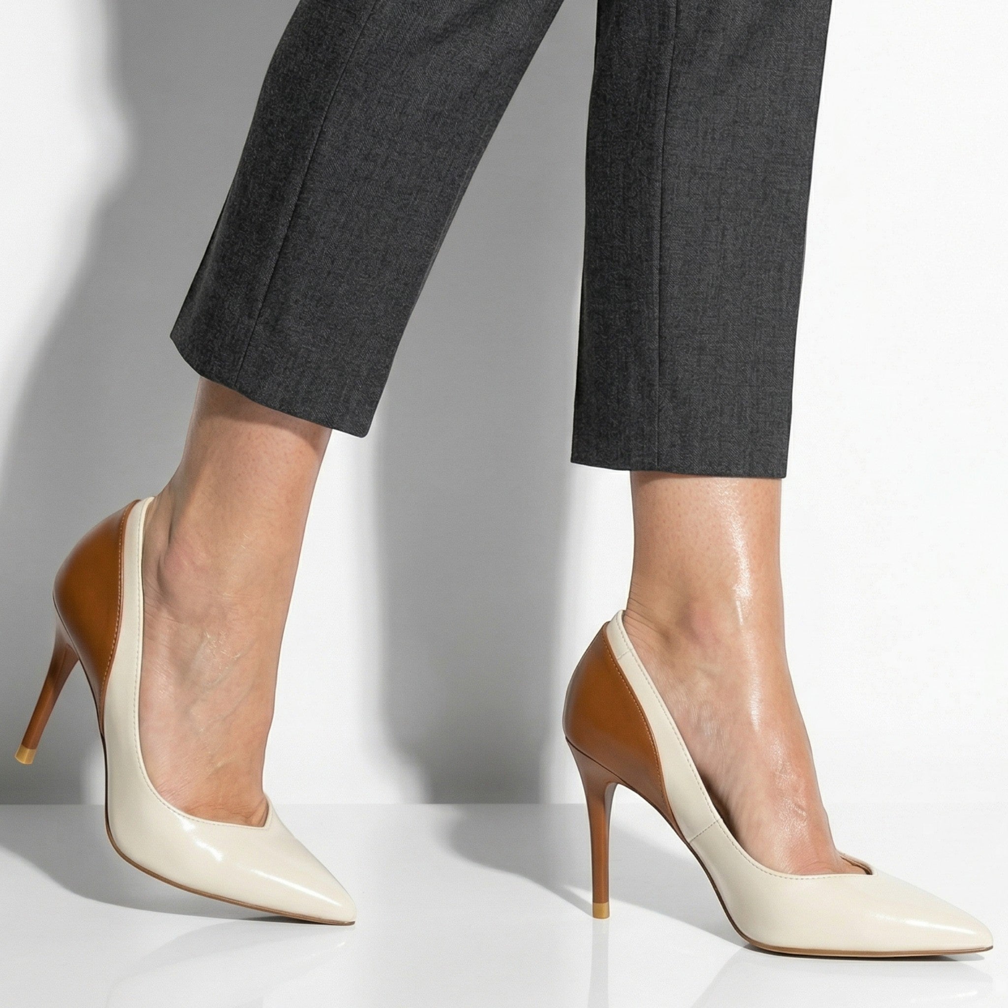 Jona - Women's Sleek Office Stiletto Heels - Sandals & Slides - Ivory - Taylor & Bennett