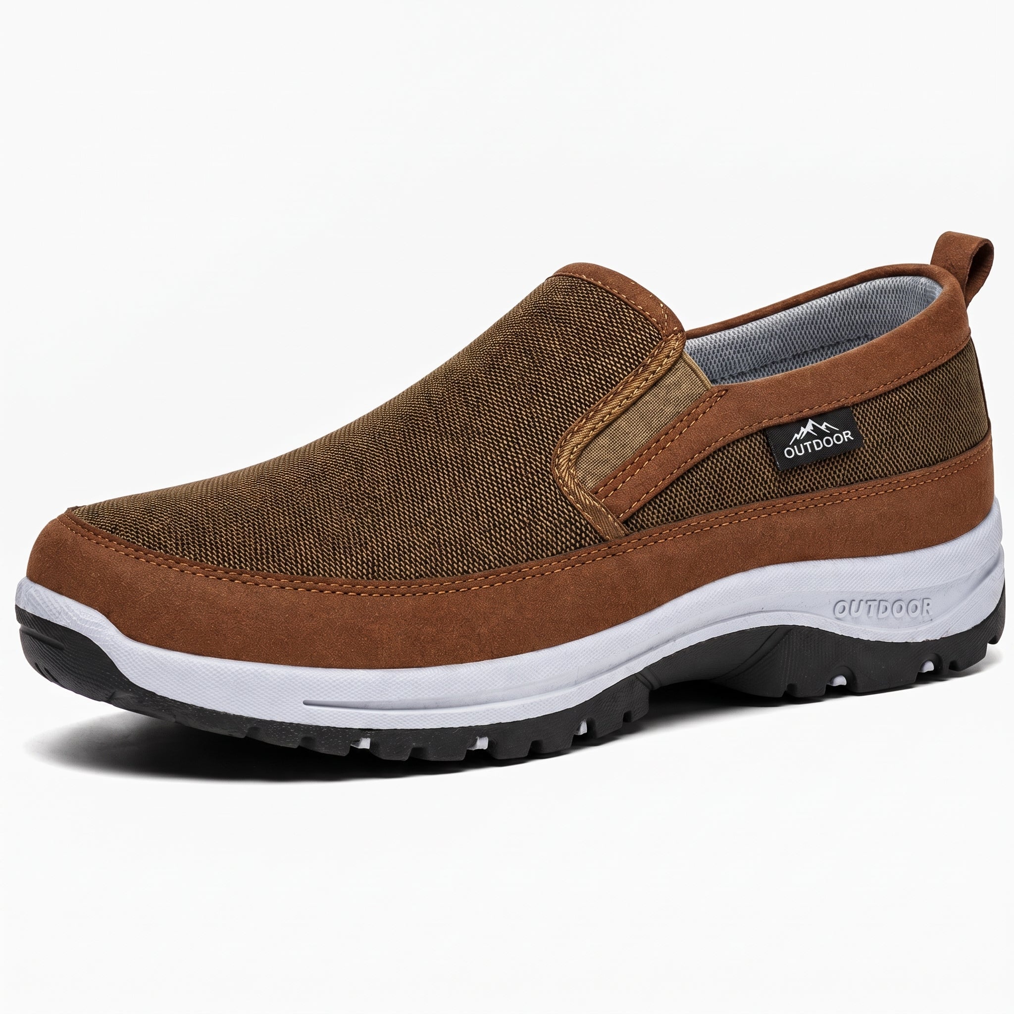 Jonas - Men's Orthopaedic Cushioned Sole Trainers - Trainers - Khaki - Taylor & Bennett