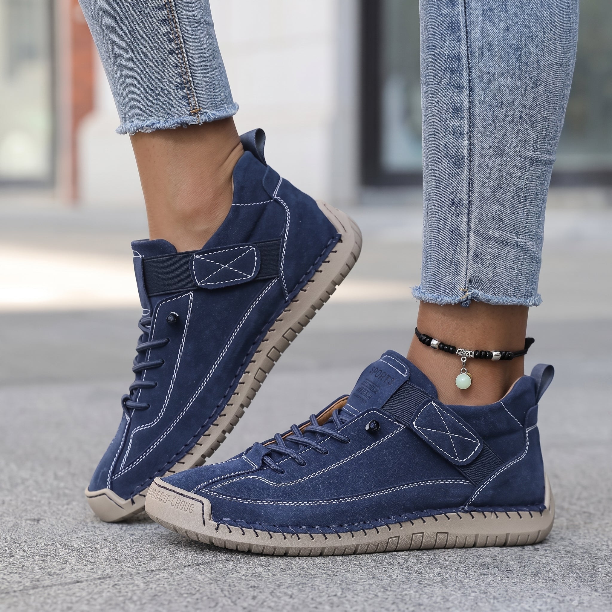 Jonas - Men's Summer Orthopaedic Low-Top Trainers - Sneakers - Navy Blue - Taylor & Bennett