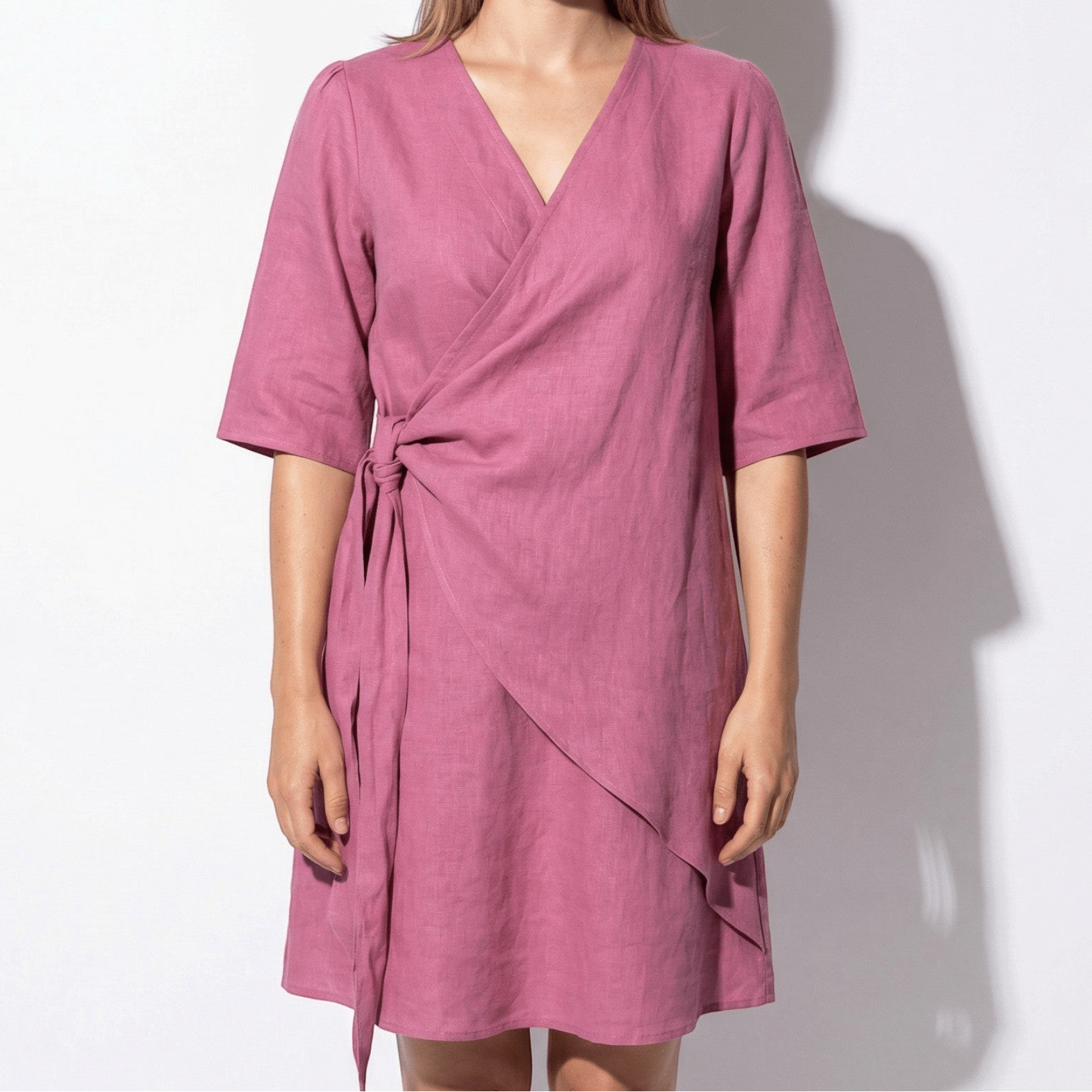 Kate - Women's Asymmetric Summer Mini Dress - Mini Dresses - Pink - Taylor & Bennett