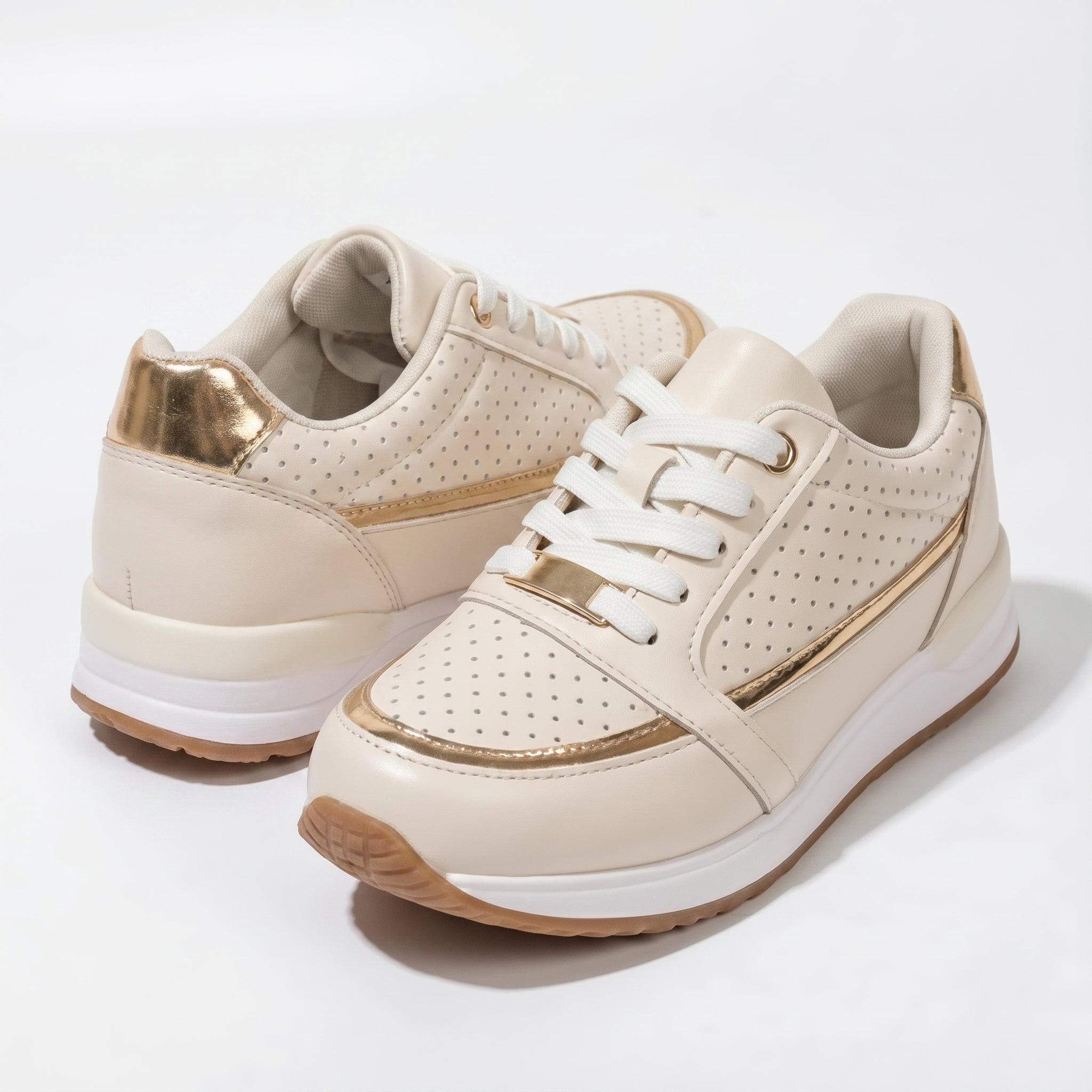 Katie - Women's Breathable Trainers - Trainers - Beige - Taylor & Bennett