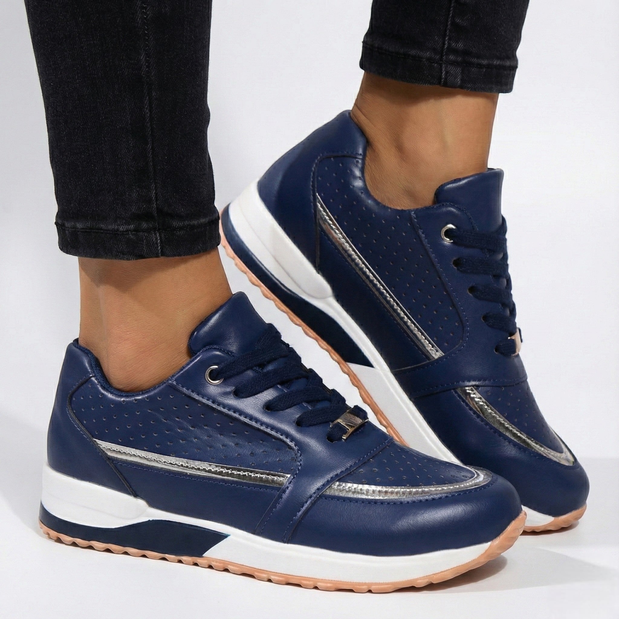 Katie - Women's Lightweight Breathable Walking Trainers - Trainers - Blue - Taylor & Bennett
