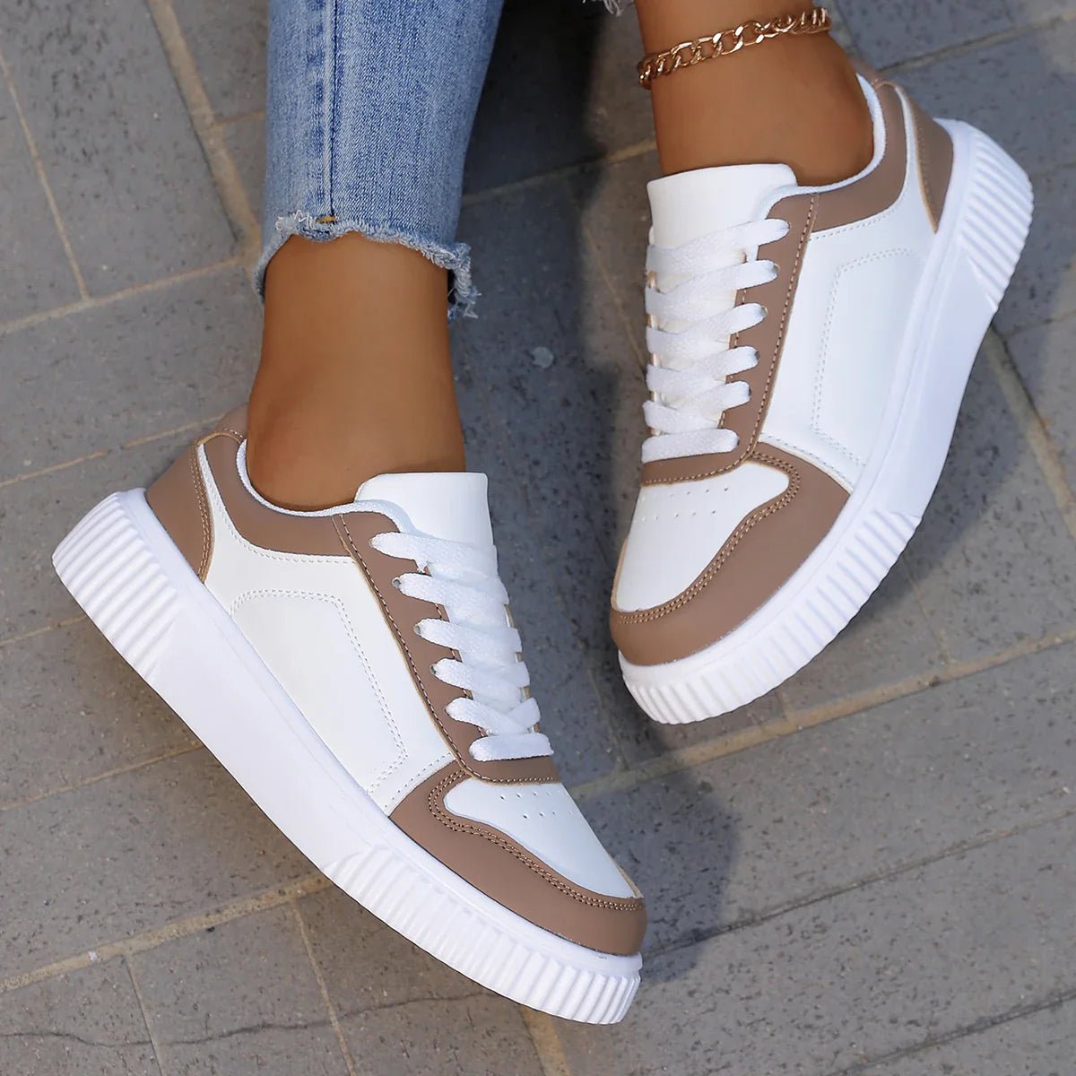 Kendall - Women's Two - Tone Trainers - Trainers - Brown - Taylor & Bennett