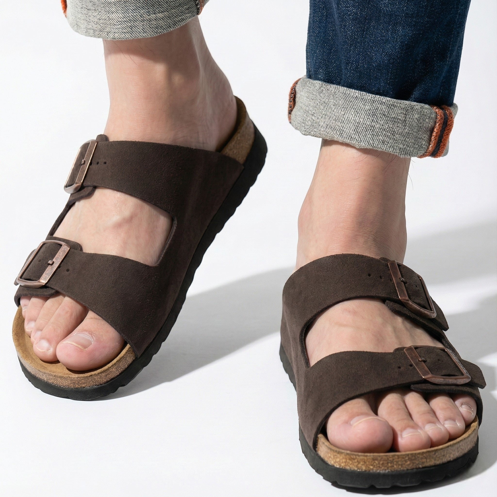 Lauren - Unisex Casual Two - Strap Sandals - Sandals - Brown - Taylor & Bennett