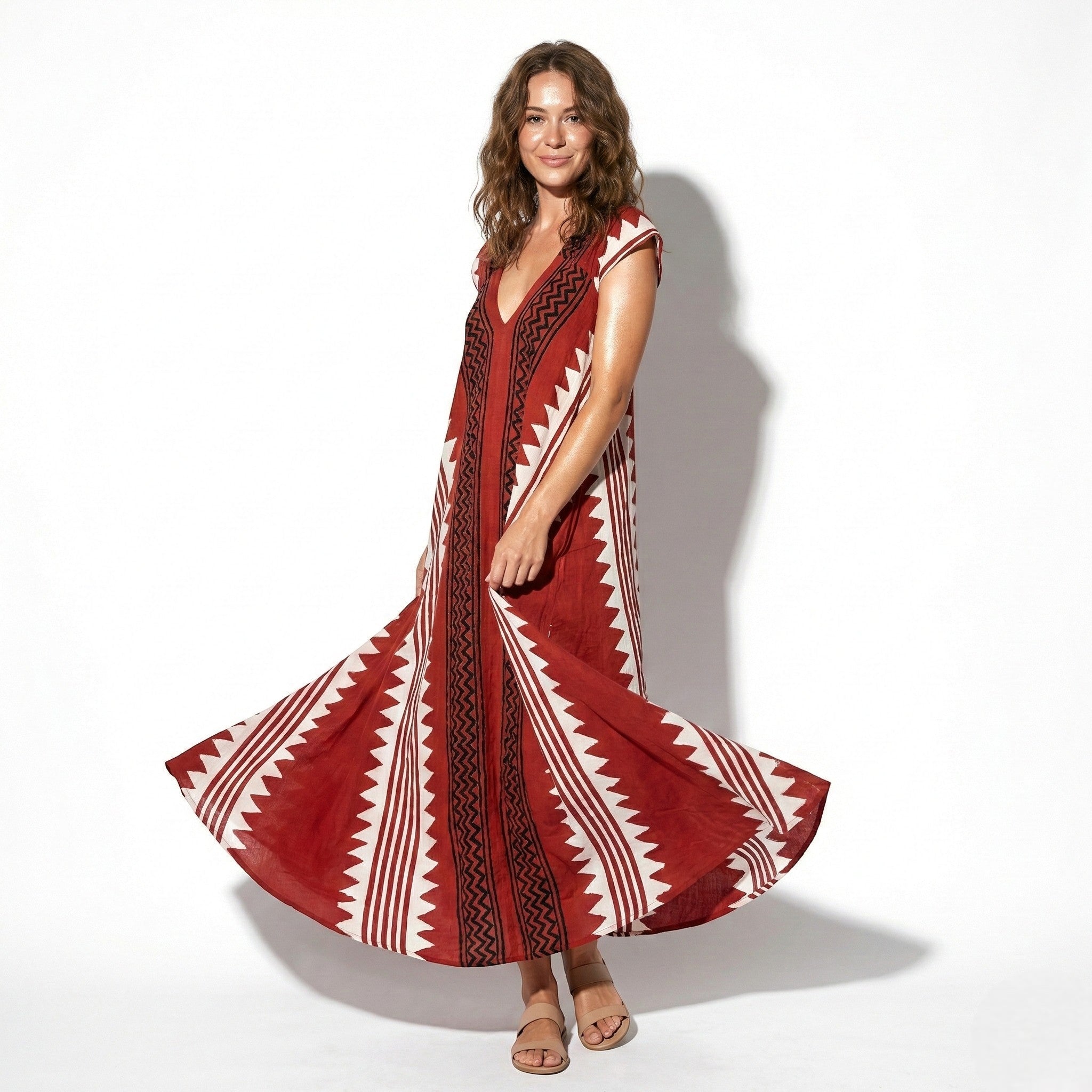 Lily - Women's A Line Printed Maxi Dress - Dresses - Black - Taylor & Bennett