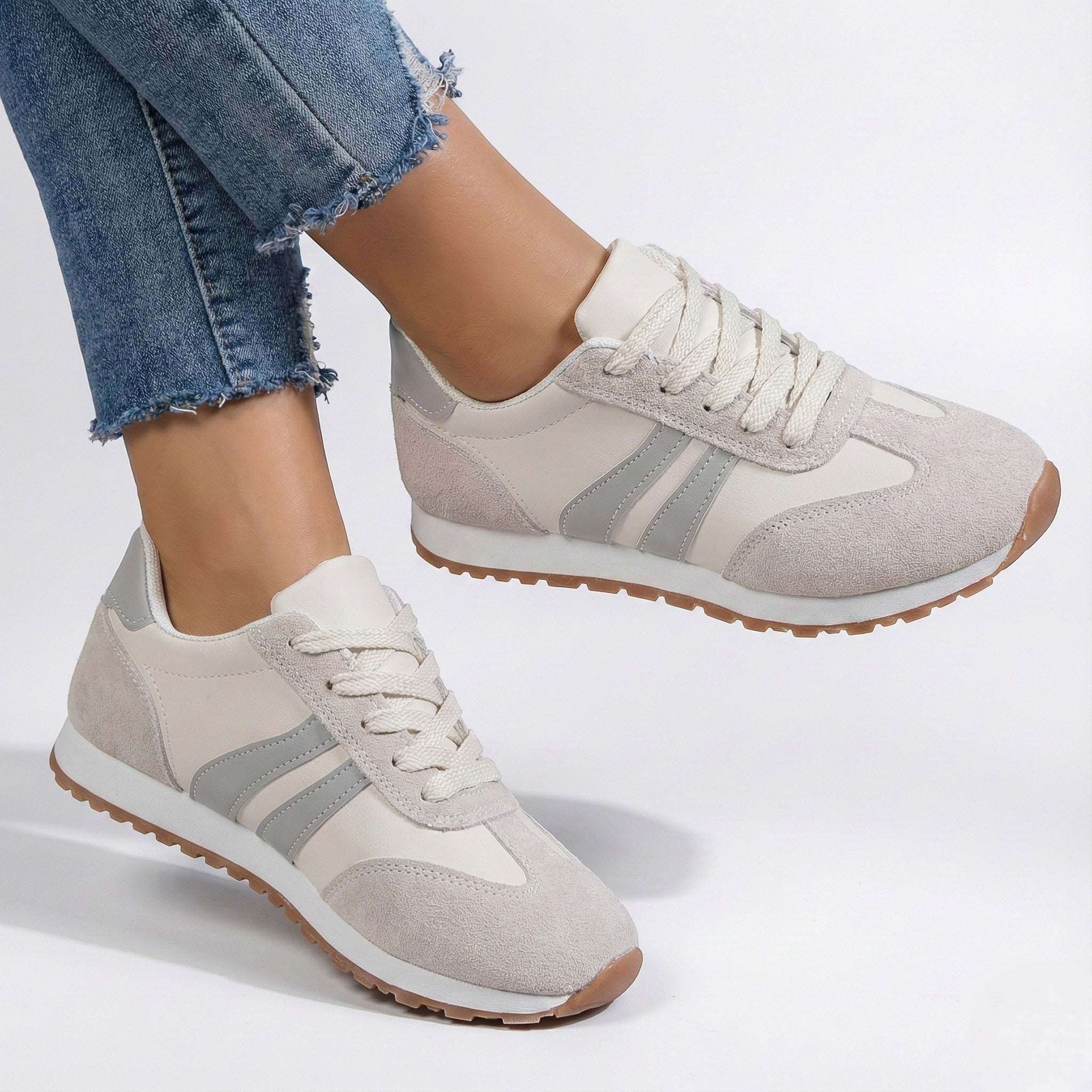 Lily – Women's Comfortable Orthopaedic Trainers – Lightweight & Supportive - Trainers - Grey - Taylor & Bennett