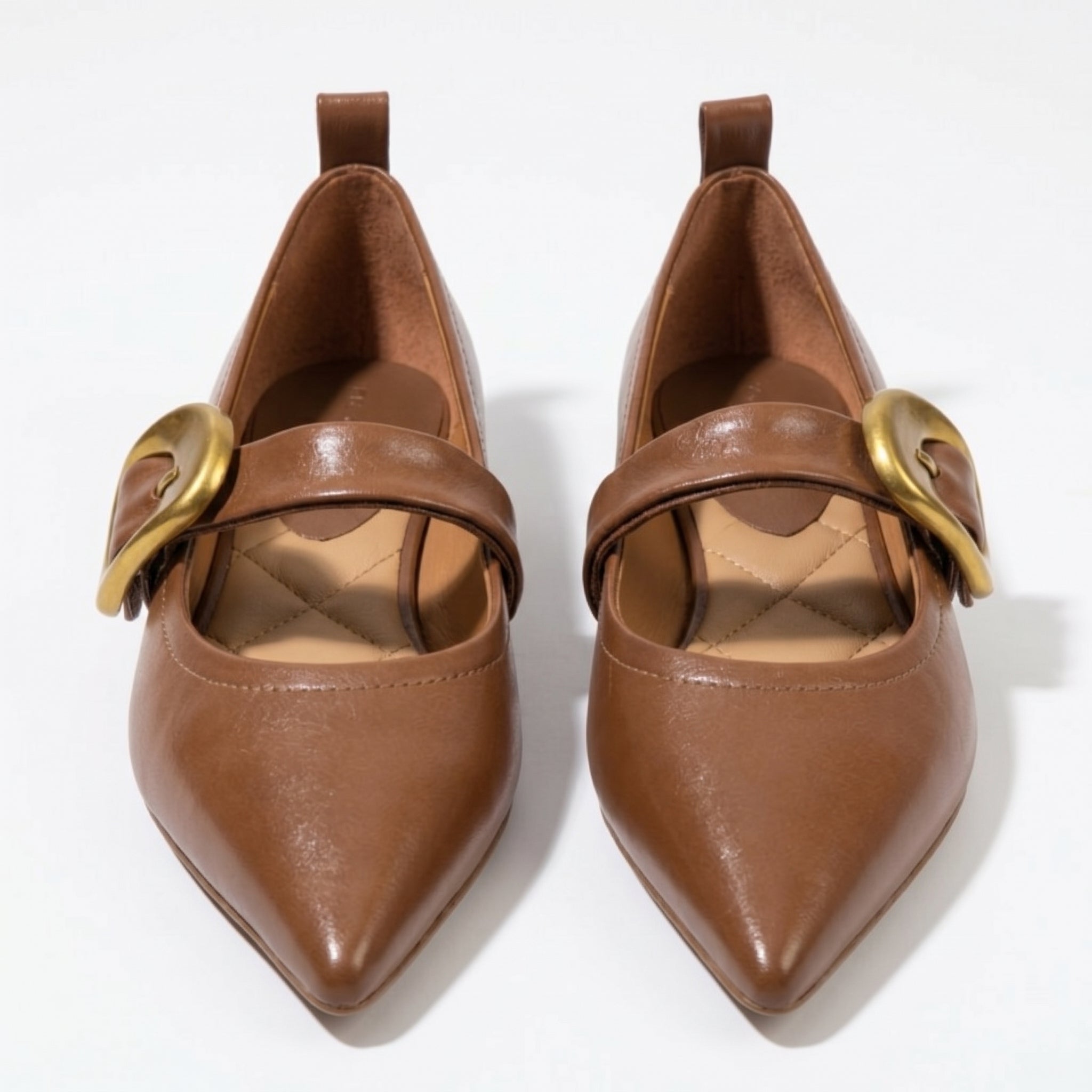 Lily - Women's Pointed Toe Slip - on Flats - Sandal - Brown - Taylor & Bennett