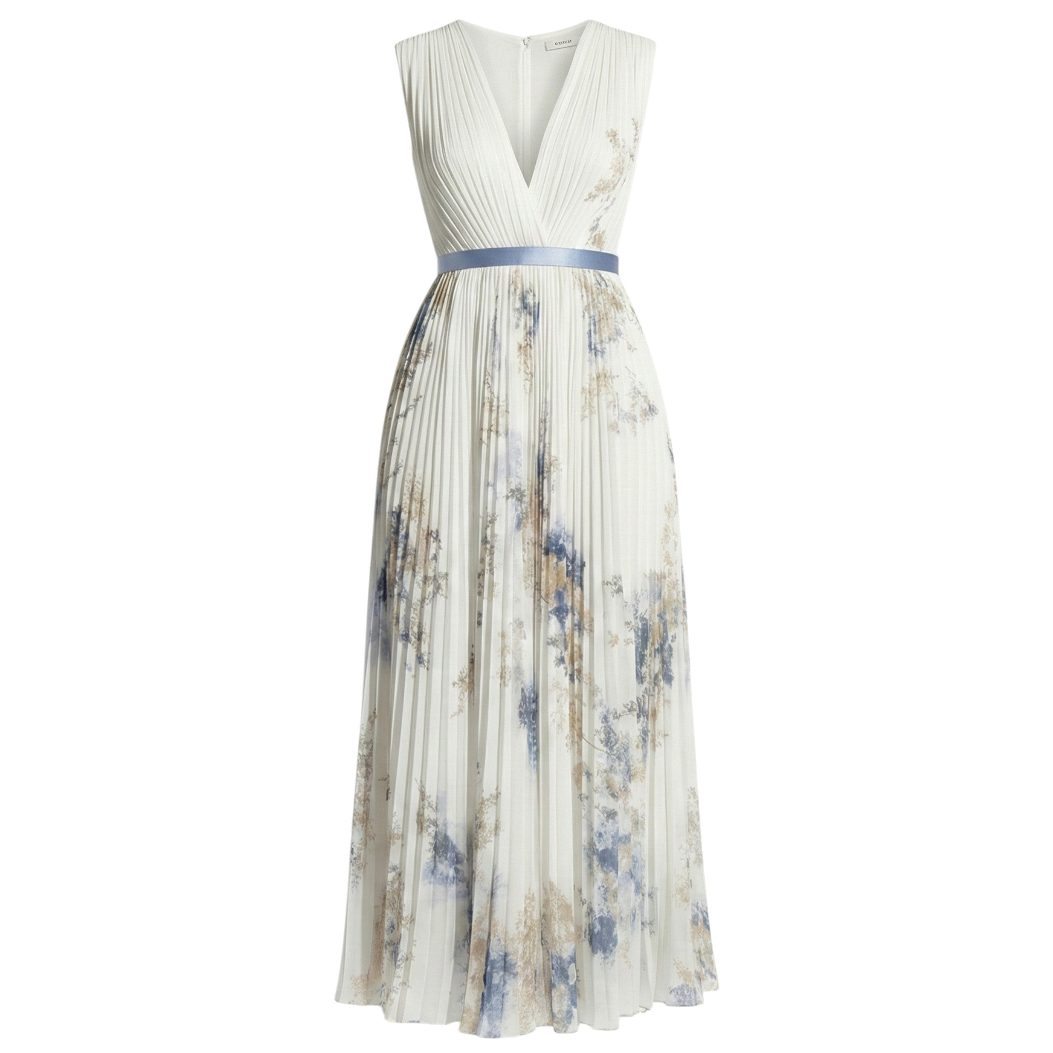 Lily - Women's V - Neck Pleated Maxi Dress - Dresses - White - Taylor & Bennett