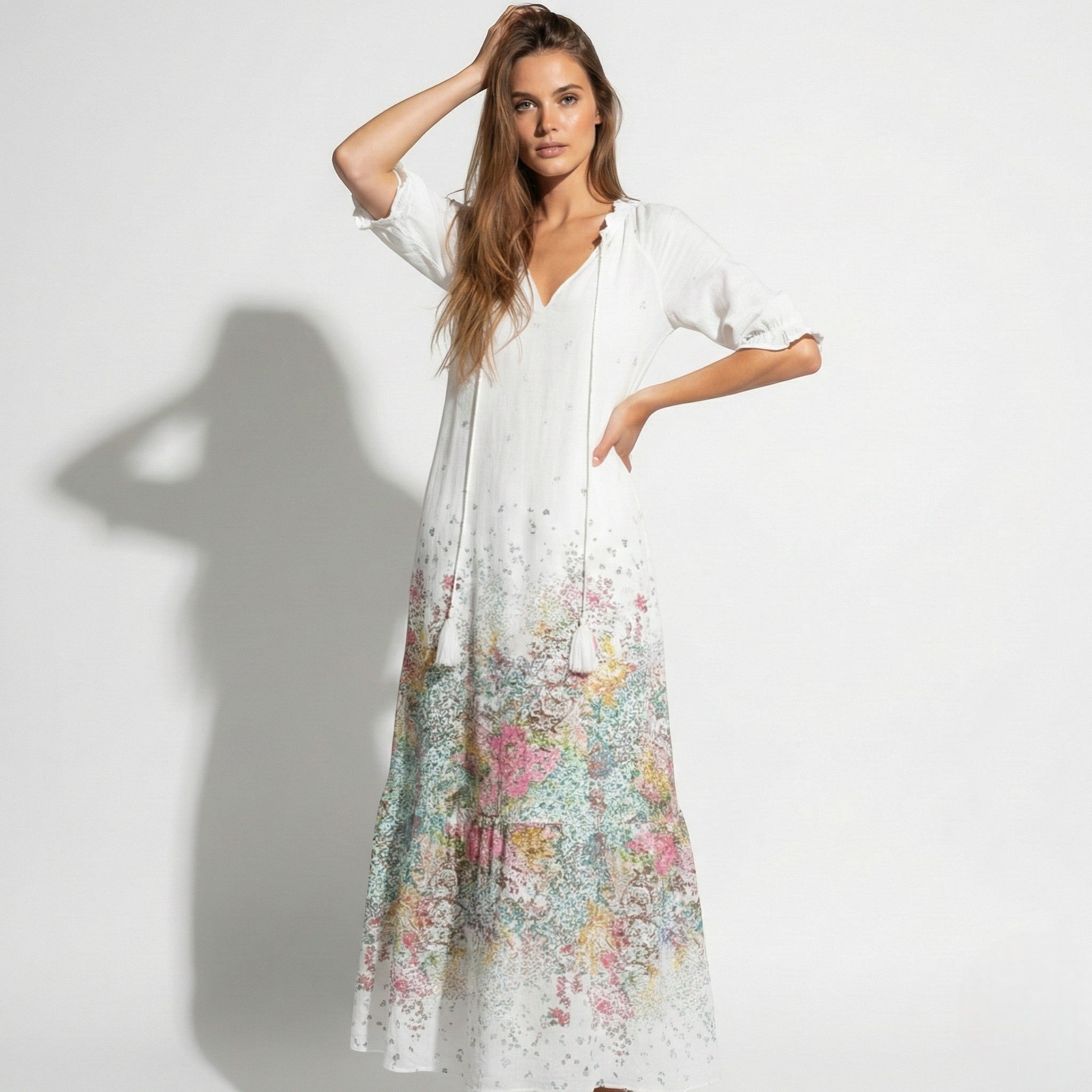 Lucy - Women's Bohemian Maxi Dress with Loose Fit - Dresses - Style 3 - Taylor & Bennett
