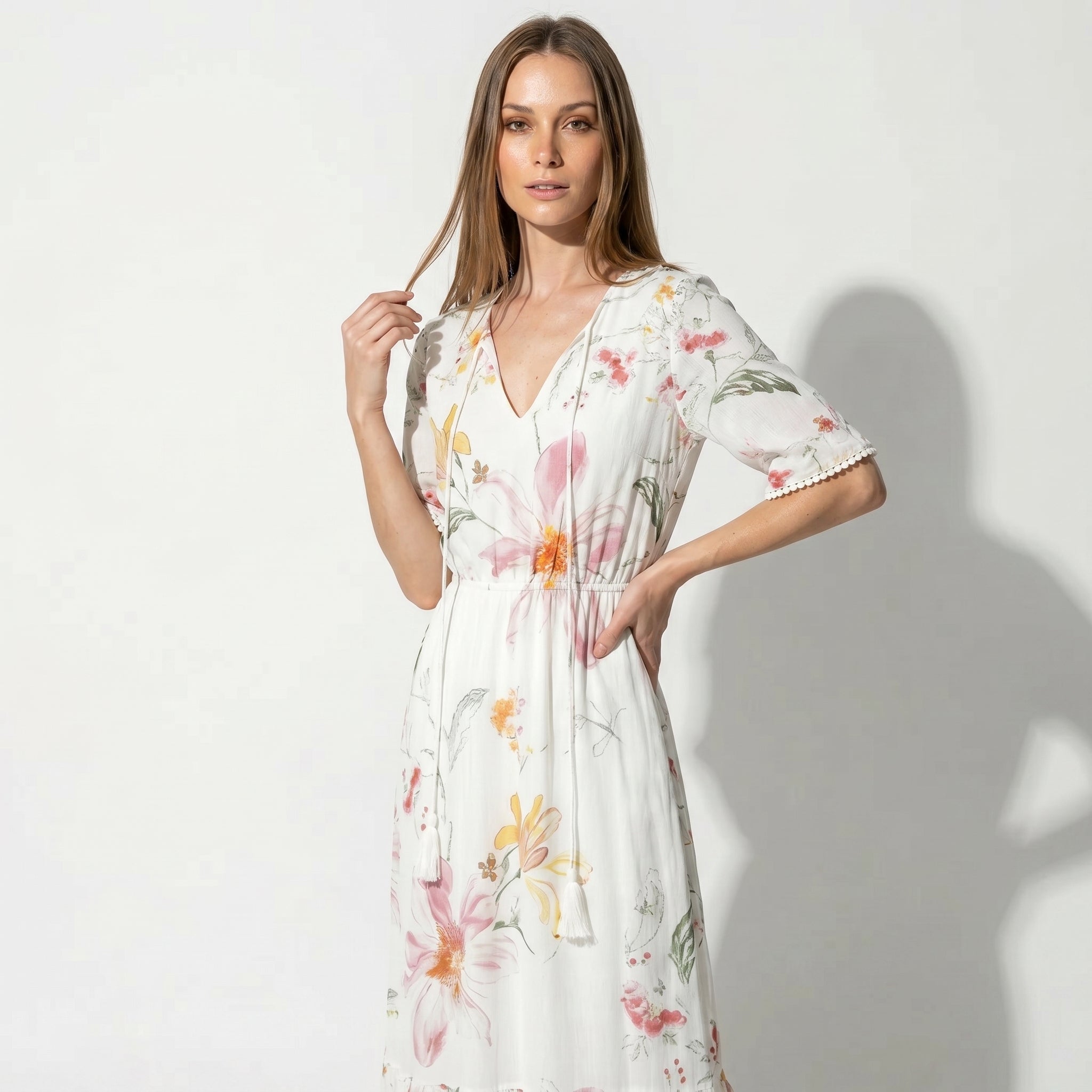 Lucy - Women's Summer Maxi Dress - Dresses - Pink - Taylor & Bennett