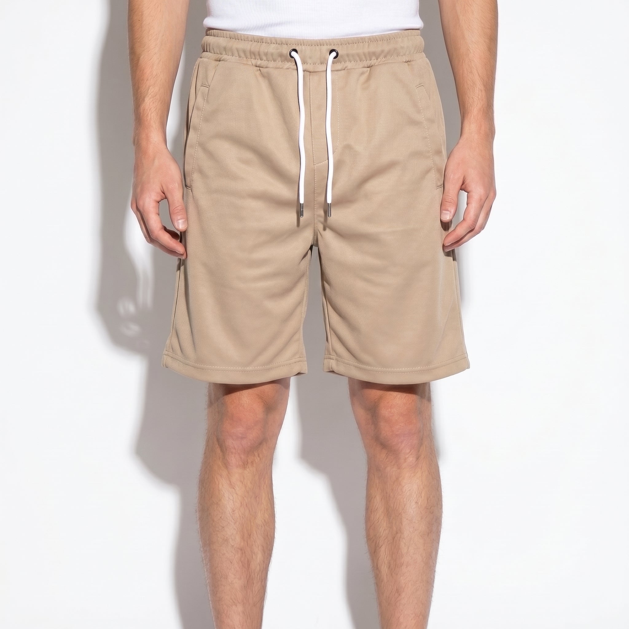 Marcus - Men's Relaxed Fit Drawstring Shorts with Elasticated Waist - Shorts Men - Khaki - Taylor & Bennett