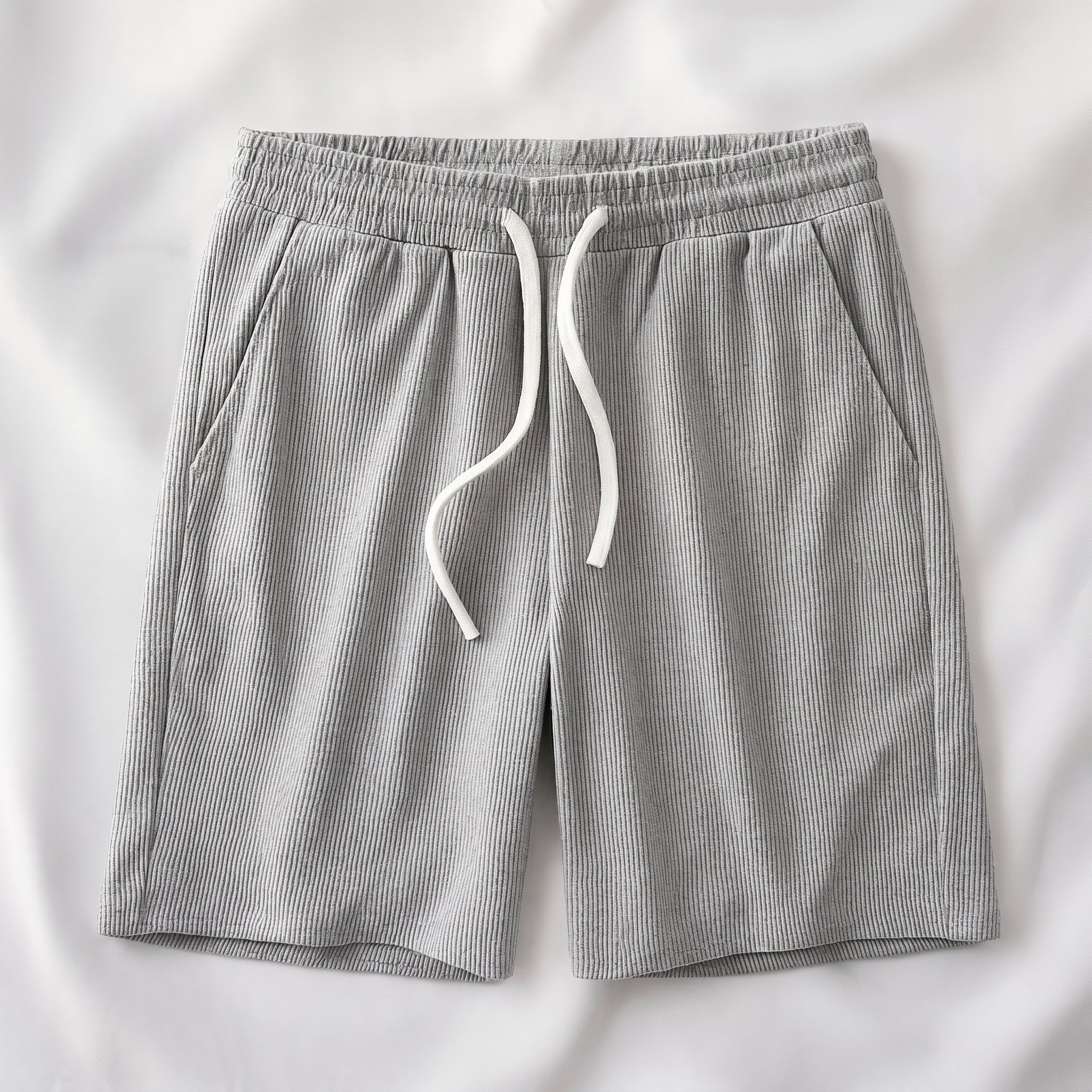 Marcus - Men's Relaxed Fit Elasticated Waist Drawstring Shorts - Shorts Men - Grey - Taylor & Bennett