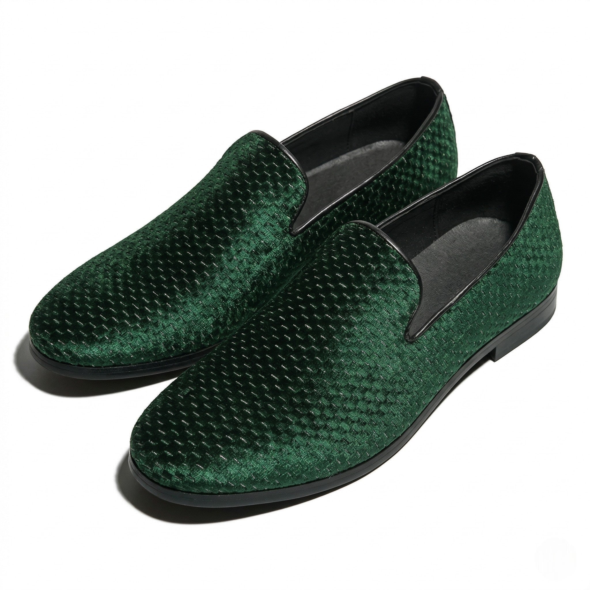 Marcus - Men's Slip - On Woven Loafers - Loafers - Green - Taylor & Bennett