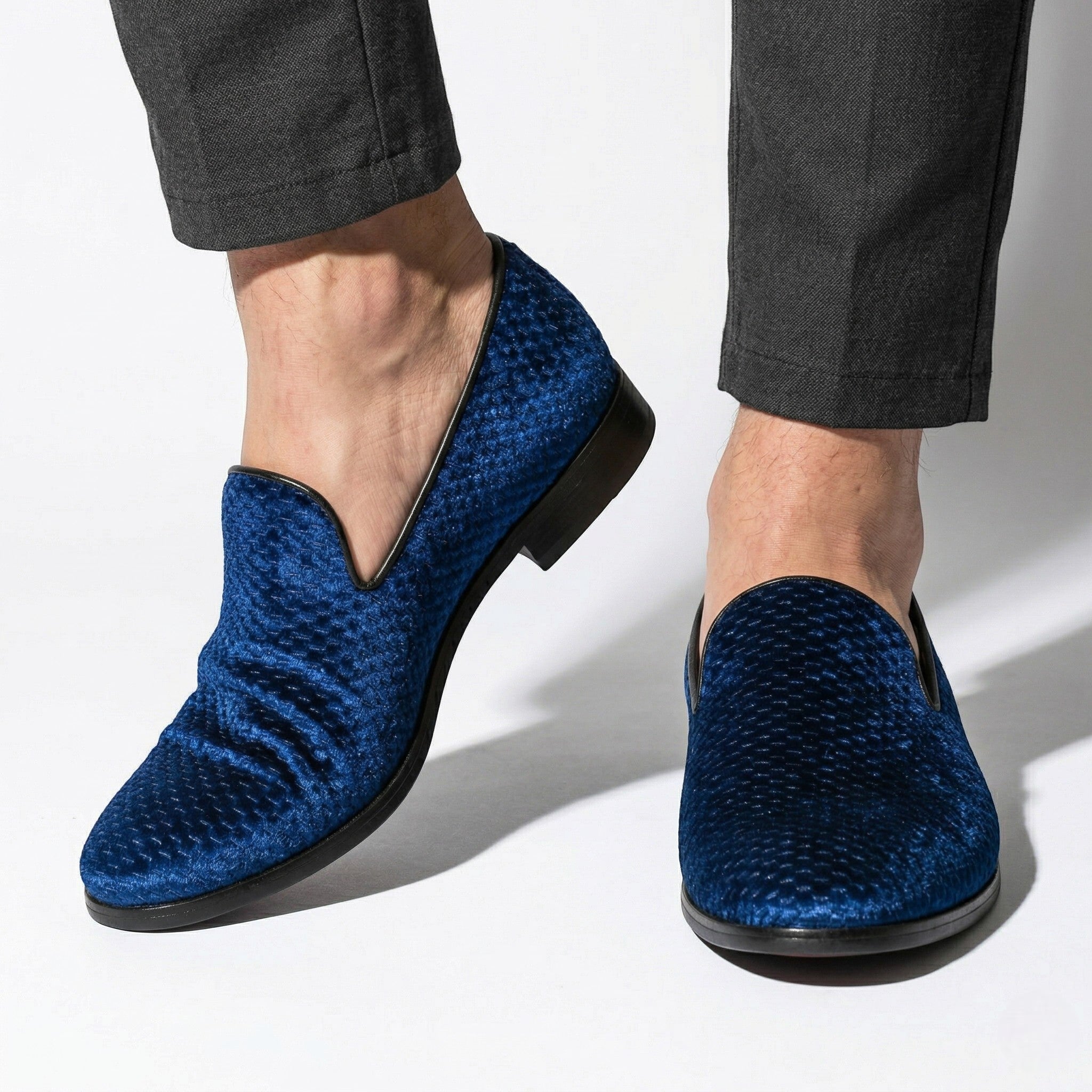 Marcus - Men's Slip - On Woven Loafers - Loafers - Blue - Taylor & Bennett