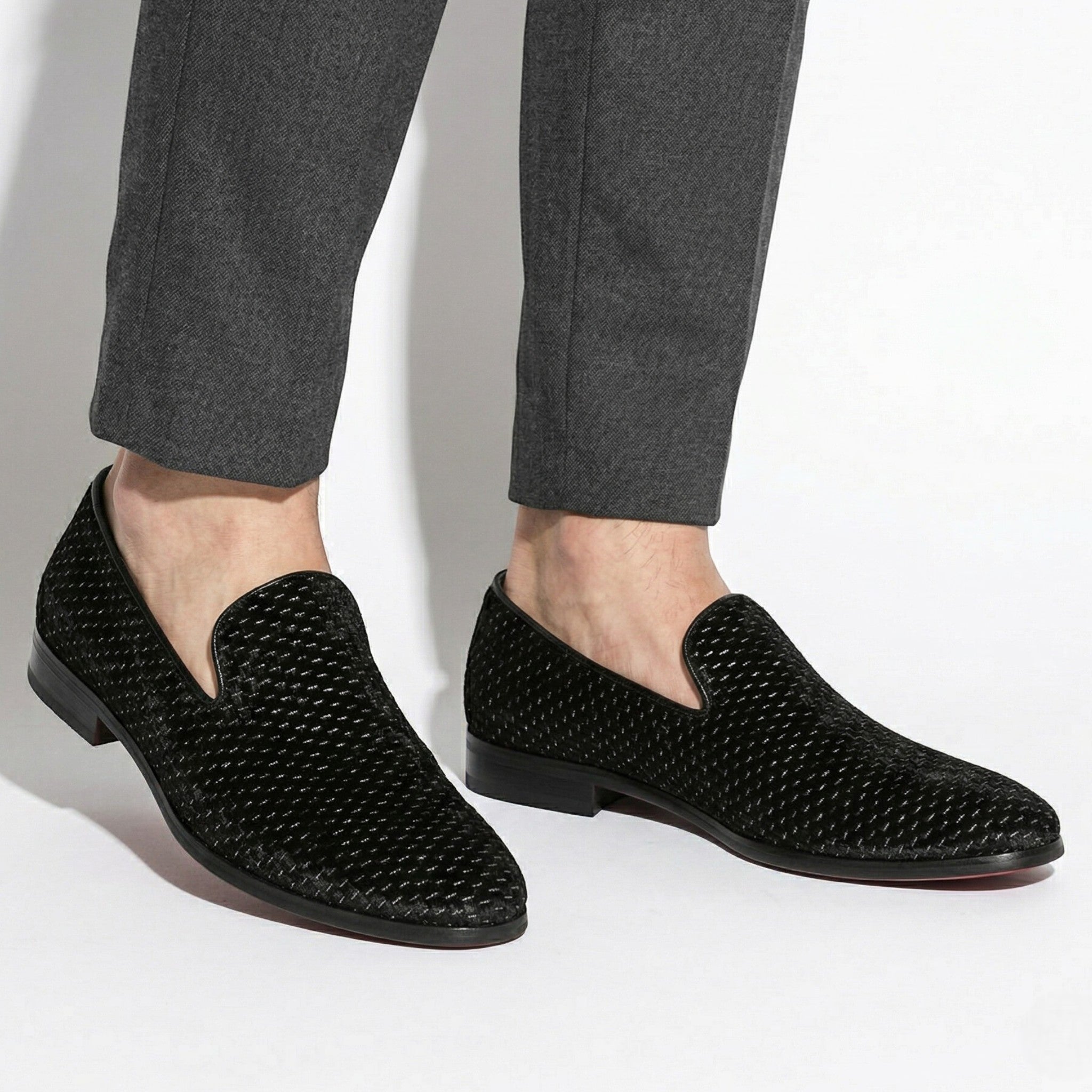 Marcus - Men's Slip - On Woven Loafers - Loafers - Black - Taylor & Bennett