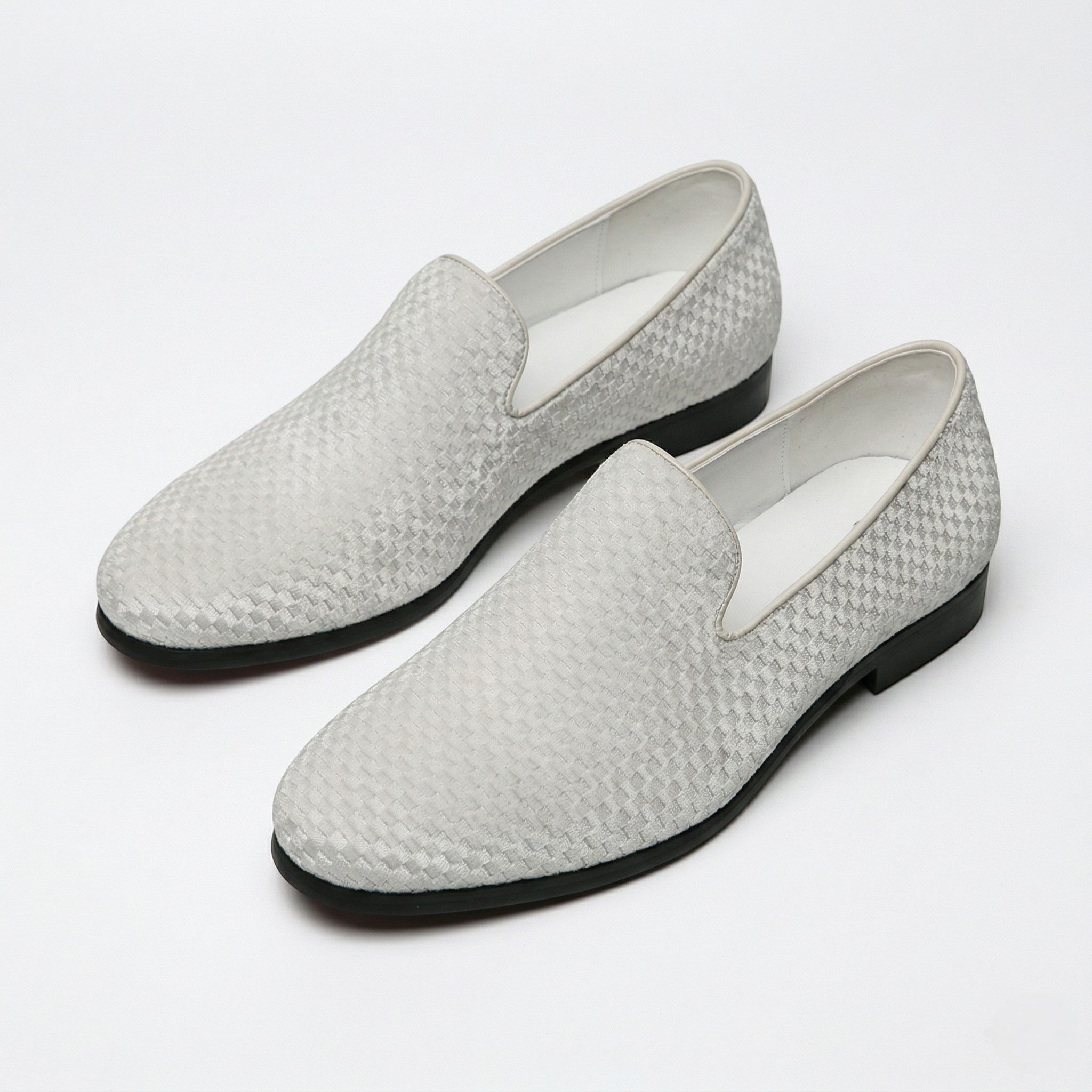 Marcus - Men's Slip - On Woven Loafers - Loafers - White - Taylor & Bennett