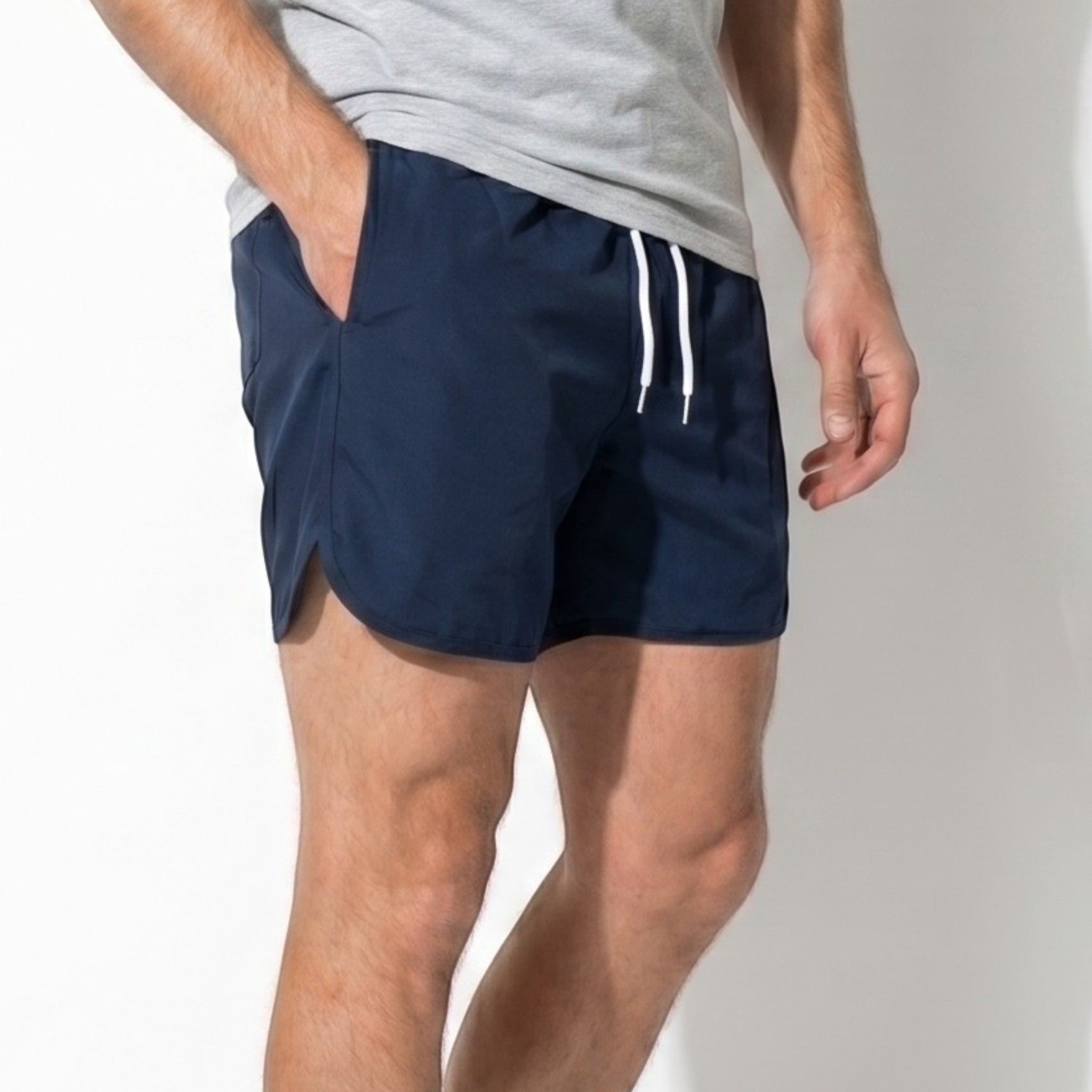 Marcus - Men's Swimming Shorts with Drawstring Waist - Shorts Men - Dark Blue - Taylor & Bennett